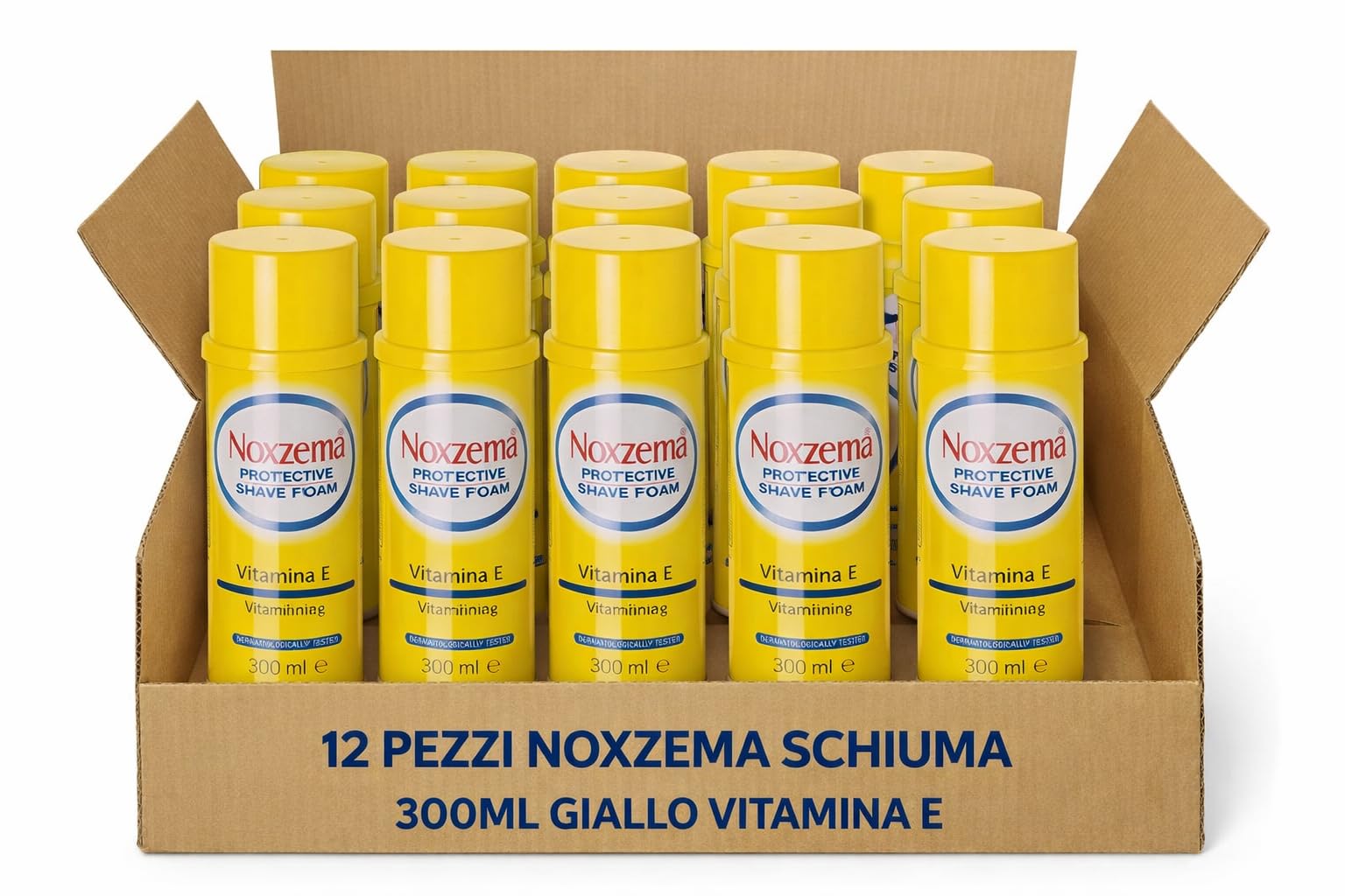 12 Schiume da Barba Protective 300 ml con Burro di Cacao, Schiuma da Rasatura Idratante e Condizionante, Dermatologicamente Testata, Schiuma Barba Uomo per Rasatura Delicata e Protettiva