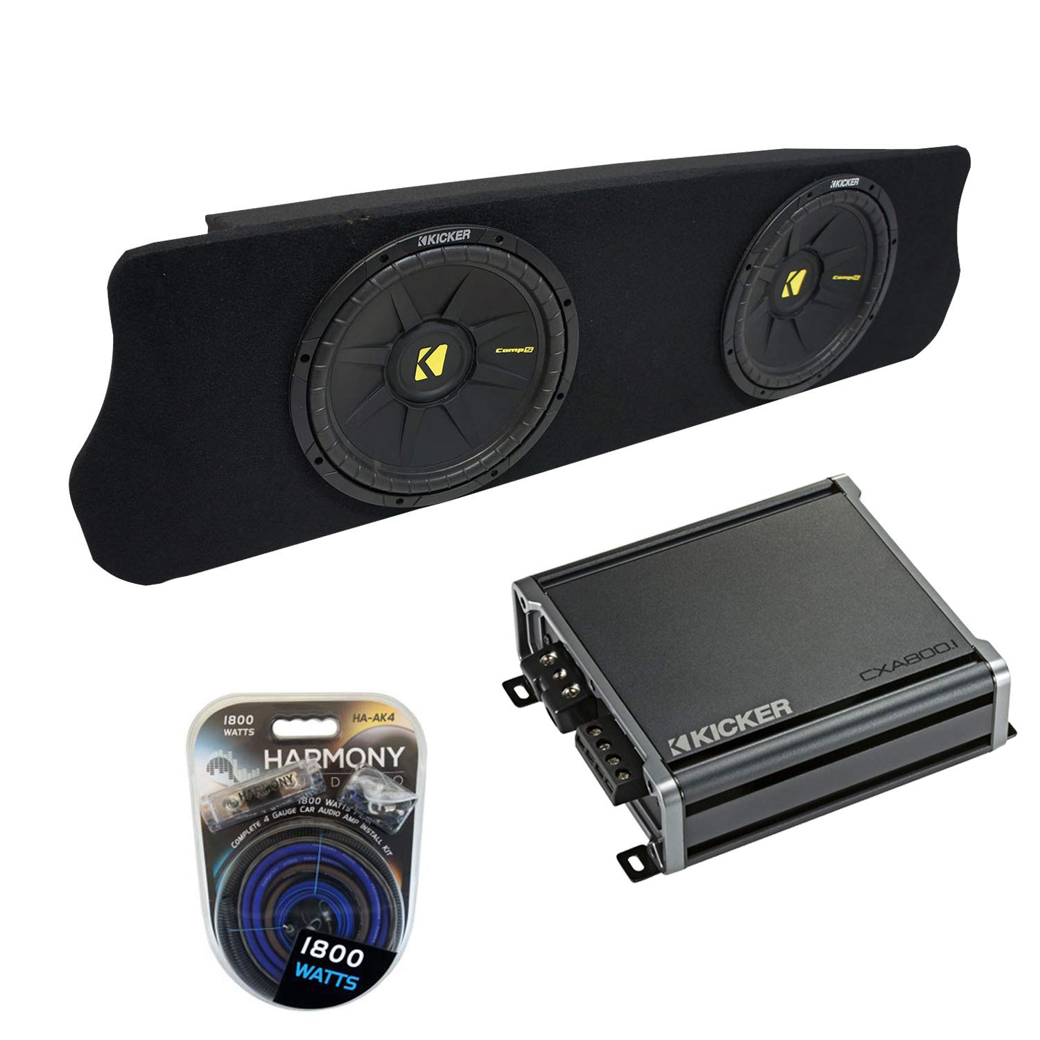 Kicker CWCS10 Compatible with Ford Mustang Coupe 1994-2004 Bundle CompC Dual 10