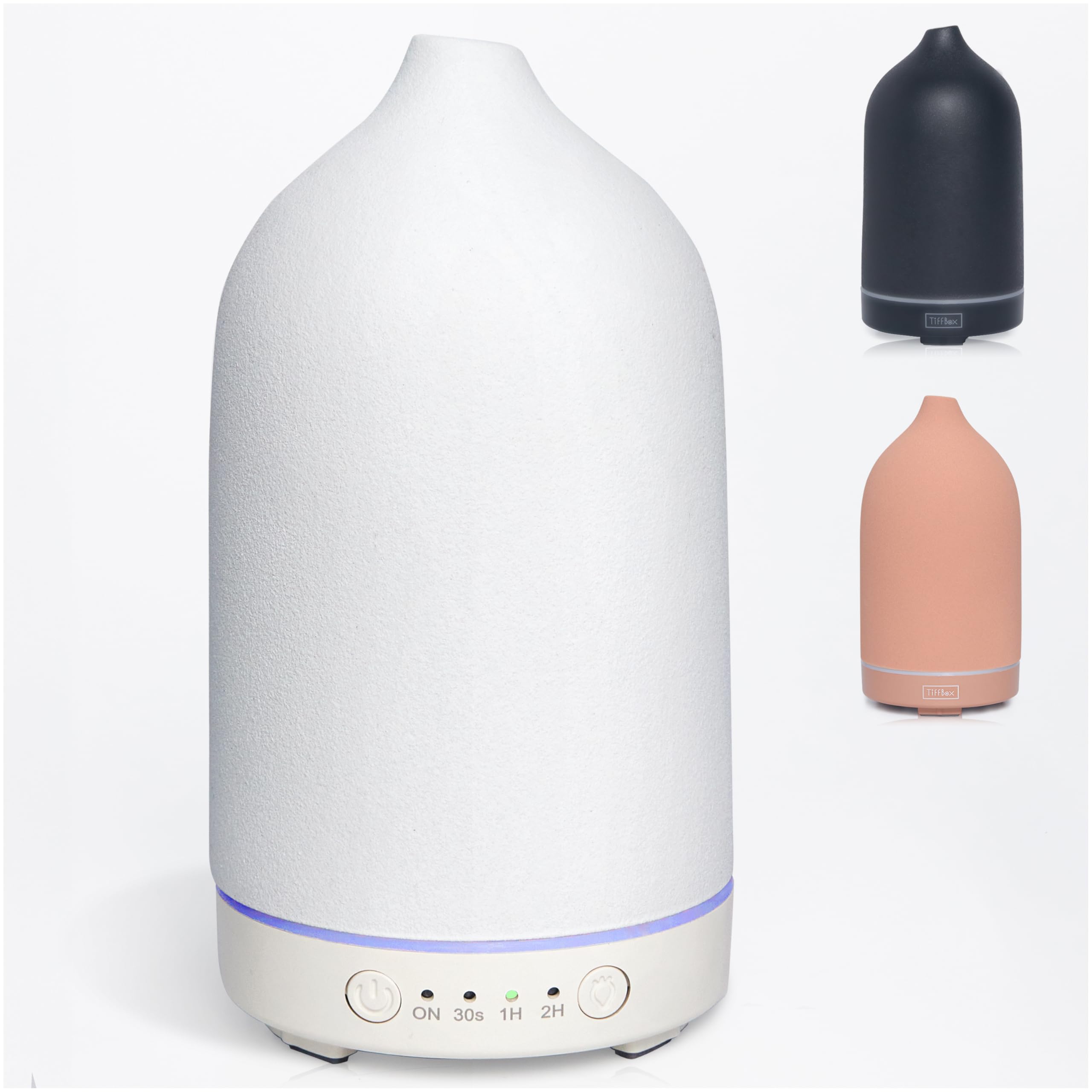 Sponsored Ad – Ceramic Essential Oil Diffuser for Essential Oils Handcrafted Ultrasonic Humidifier 100ml Aromatherapy Diffuser Waterless Auto Shut-Off 4 Timing Set 7 Color Changing LED for Home Office