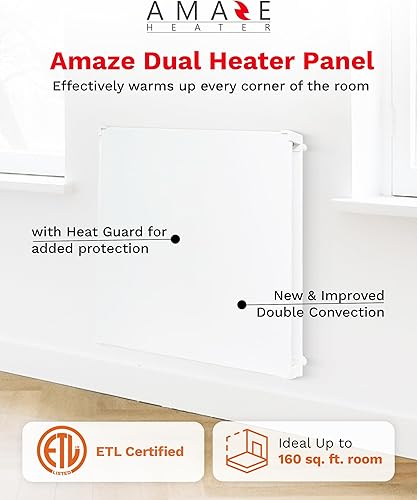 Miniatura 2 de Calentador de panel de convección doble  Calentador de espacio doble Amaze de 400 W de eficiencia energética con protector de calor y kit de montaje