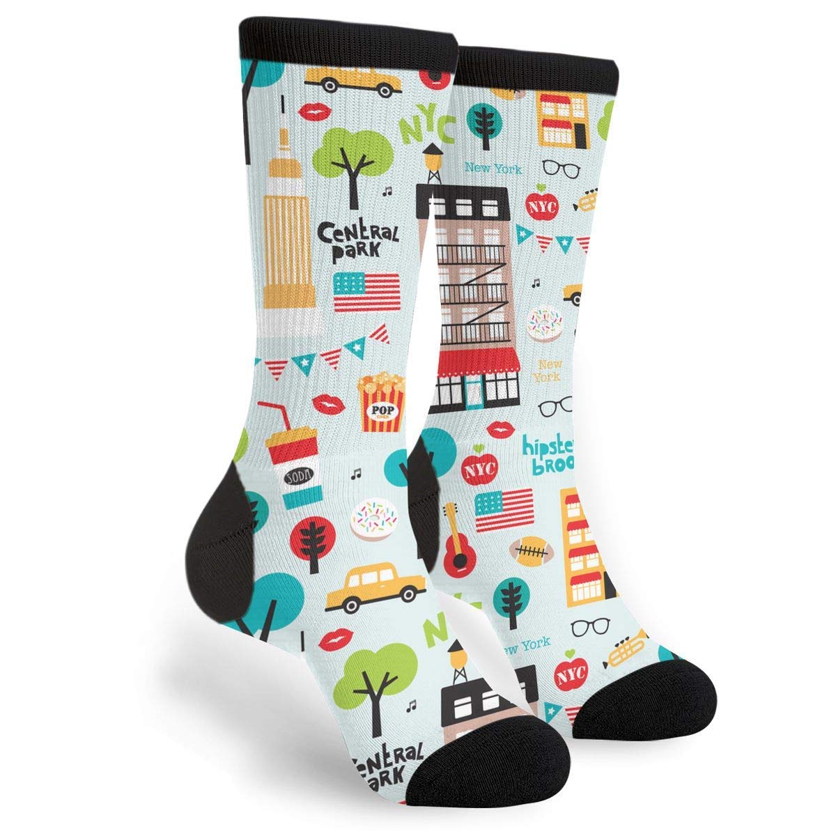 934 Novelty Trainer Socks New York City Travel Icons Athletic Socks Recycled Men’S Socks Unisex For Outdoor Trekking Work 40Cm
