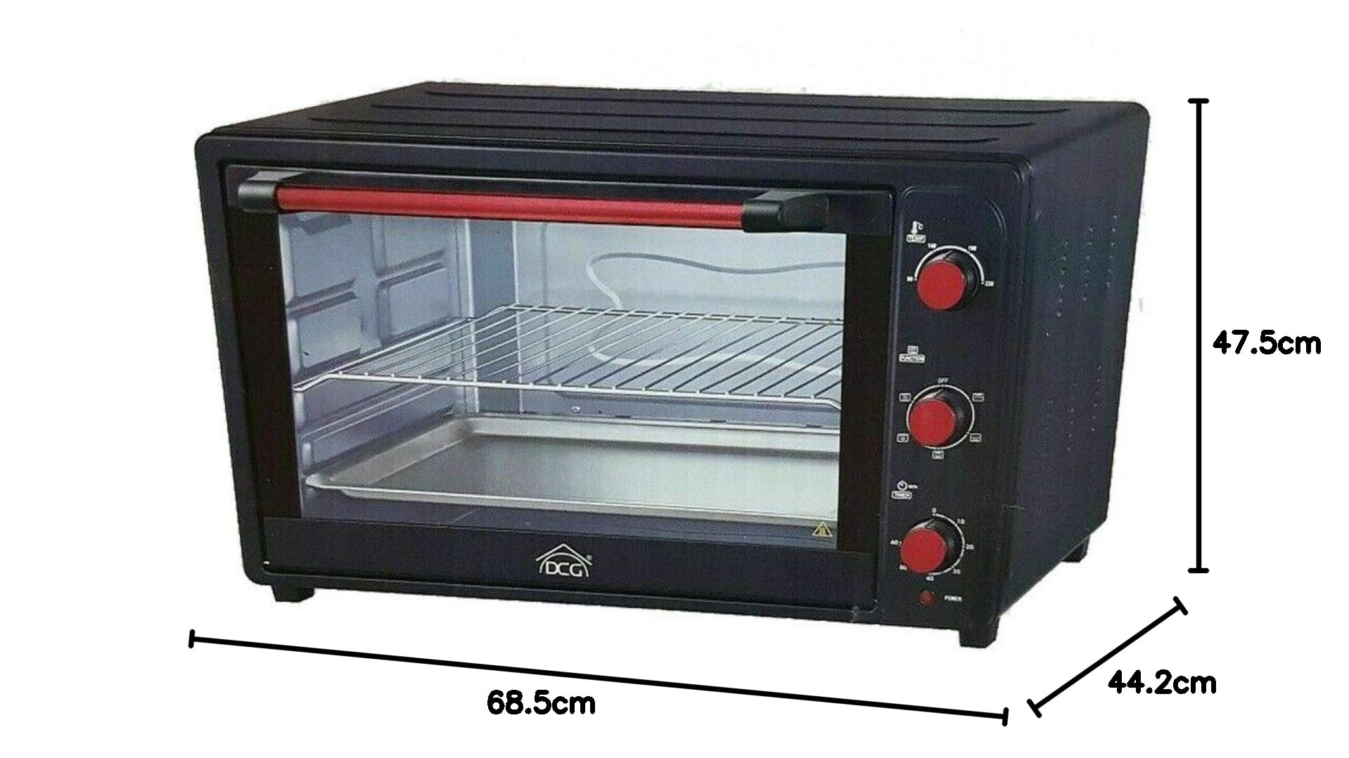 DCG MB9865N Multifour ventilé 65 litres Electroménager avec grille et plaque incluse