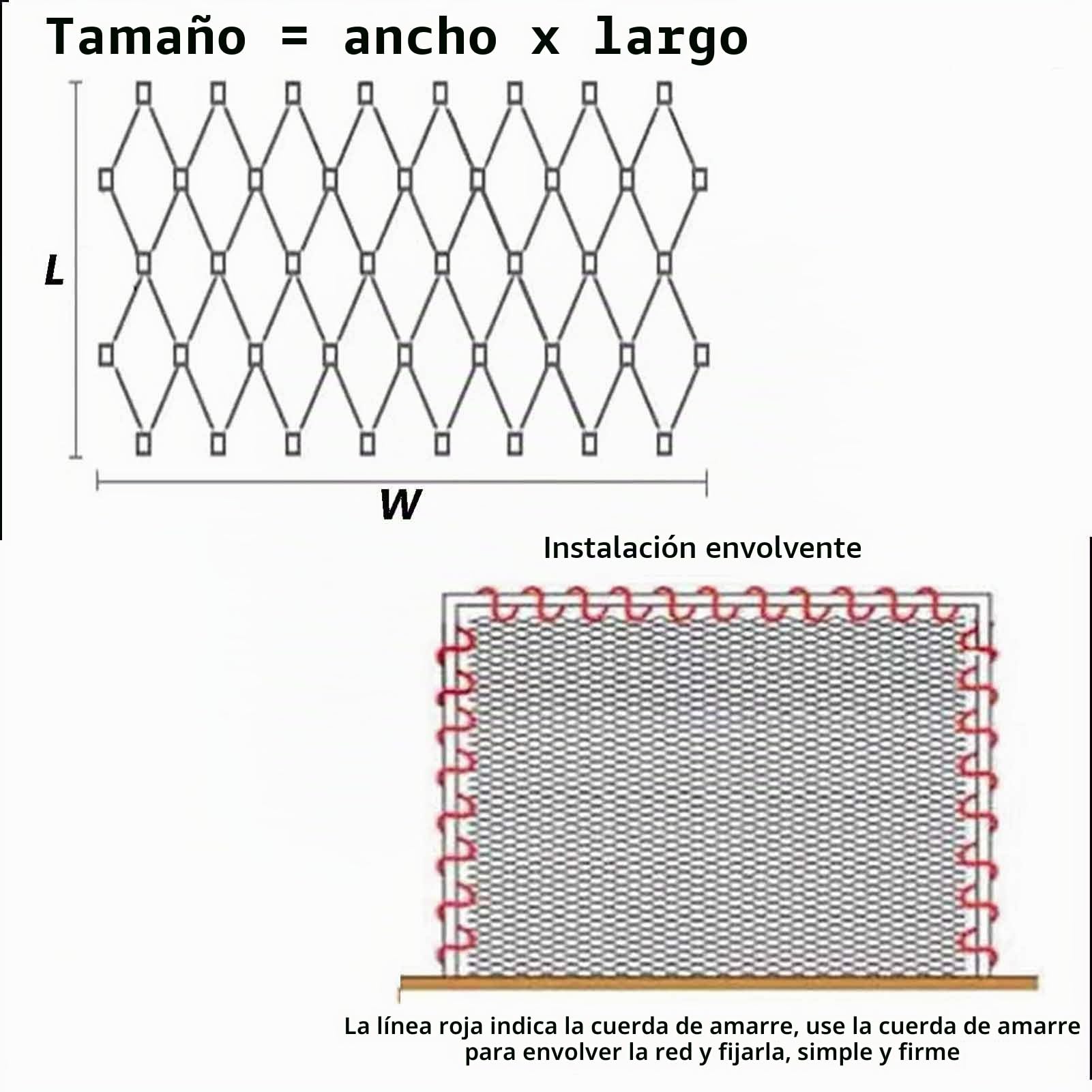 304 Malla de Cuerda de Acero Inoxidable, Malla Metálica Tejida Valla de Jardín Red de Protección, Cerca Anticaída de Gran Altitud(10cm/2mm,0.8x3m/2.6x9.8ft)
