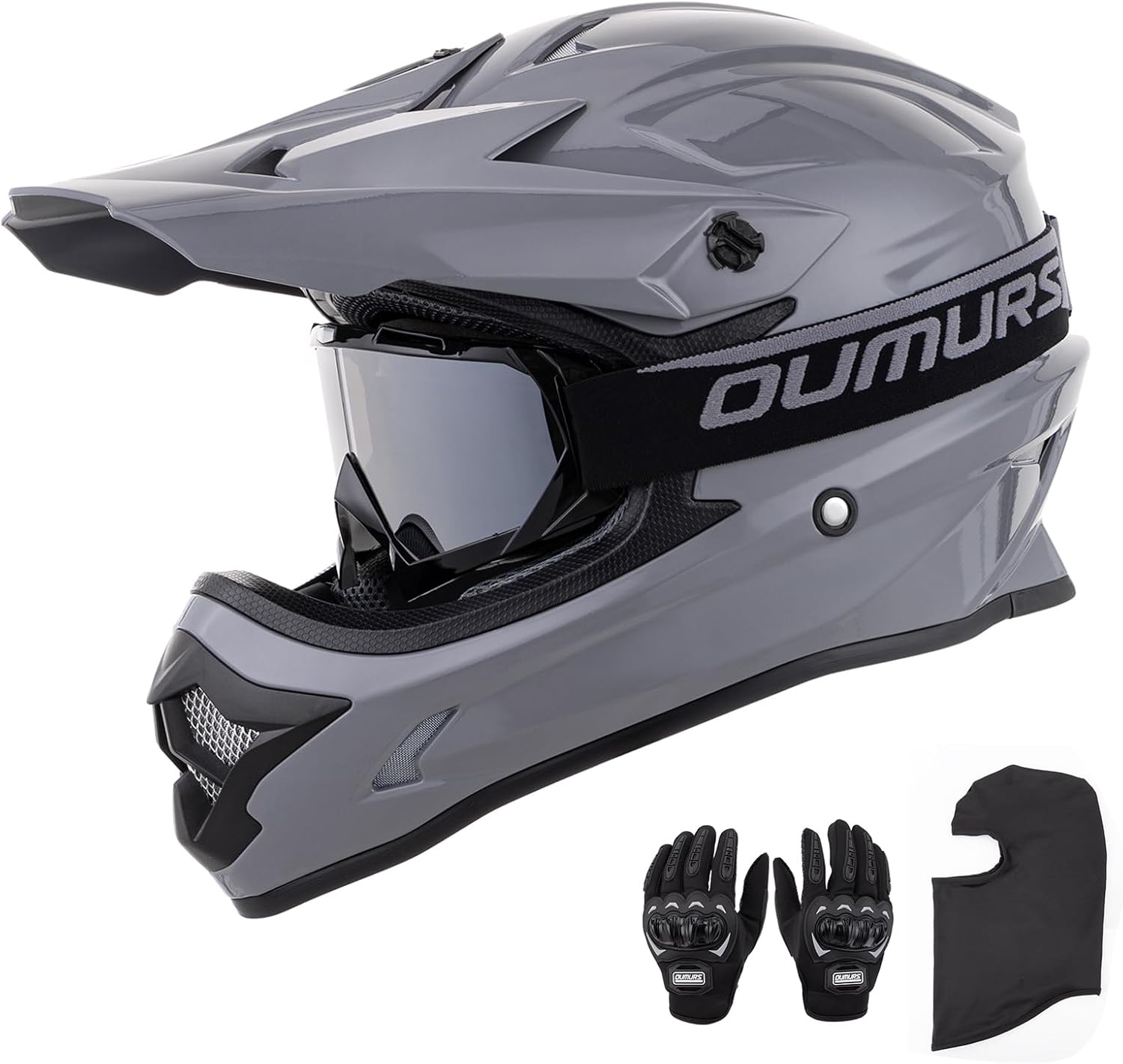 Adult ATV Dirt Bike Helmet with Goggles Gloves