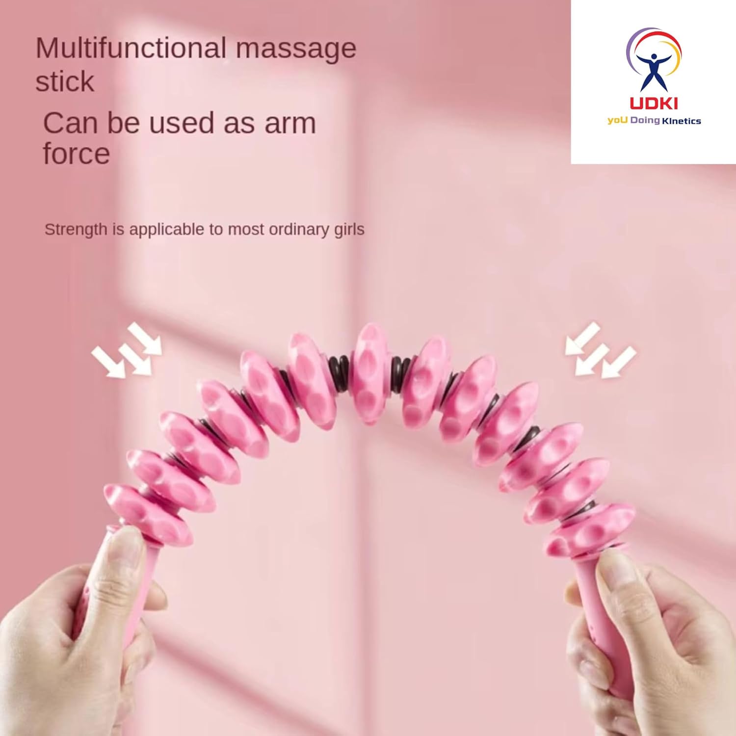 UDKI Muscle Roller Stick with Non-Slip Handle for Deep Tissue Massage - Neck, Back, Leg & Arm Exercise, Yoga & Fitness - Multifunctional Sports Equipment for Athletes, 45cm, Pink UDKI Muscle Roller Stick with Non-Slip Handle for Deep Tissue Massage - Neck, Back, Leg & Arm Exercise, Yoga & Fitness - Multifunctional Sports Equipment for Athletes, 45cm, Pink