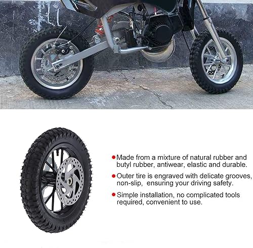 Miniatura 4 de Acouto Rueda trasera de bicicleta de bolsillo de 12.5 x 2.75 pulgadas para Coolster de 2 tiempos Mini Dirt Bike QG50 rueda trasera neumático llanta