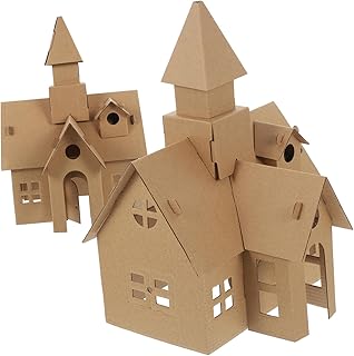 Yardwe 2 Piezas Construcción DIY Castillo de Cartón Pintar Educativos Desarrollo y Coordinación Manual