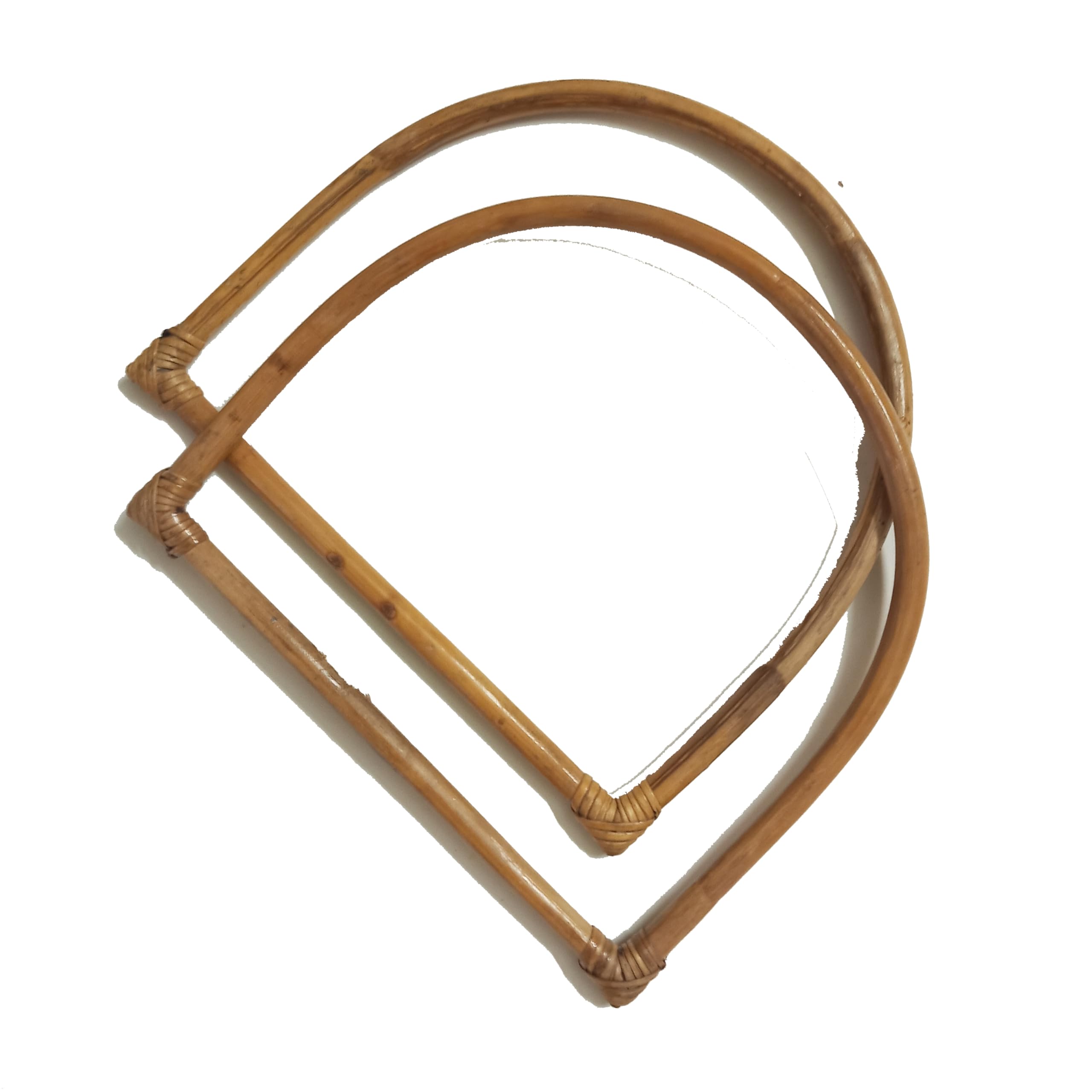 Natural Whole Rattan Cane D-Shape Lightweight Handle for Macramé Hand Bags & Craft Work, Handle Size 21x19x1 cm, (Differ in Thickness), Pack of 2 Pc, Natural Peach Color-image-12