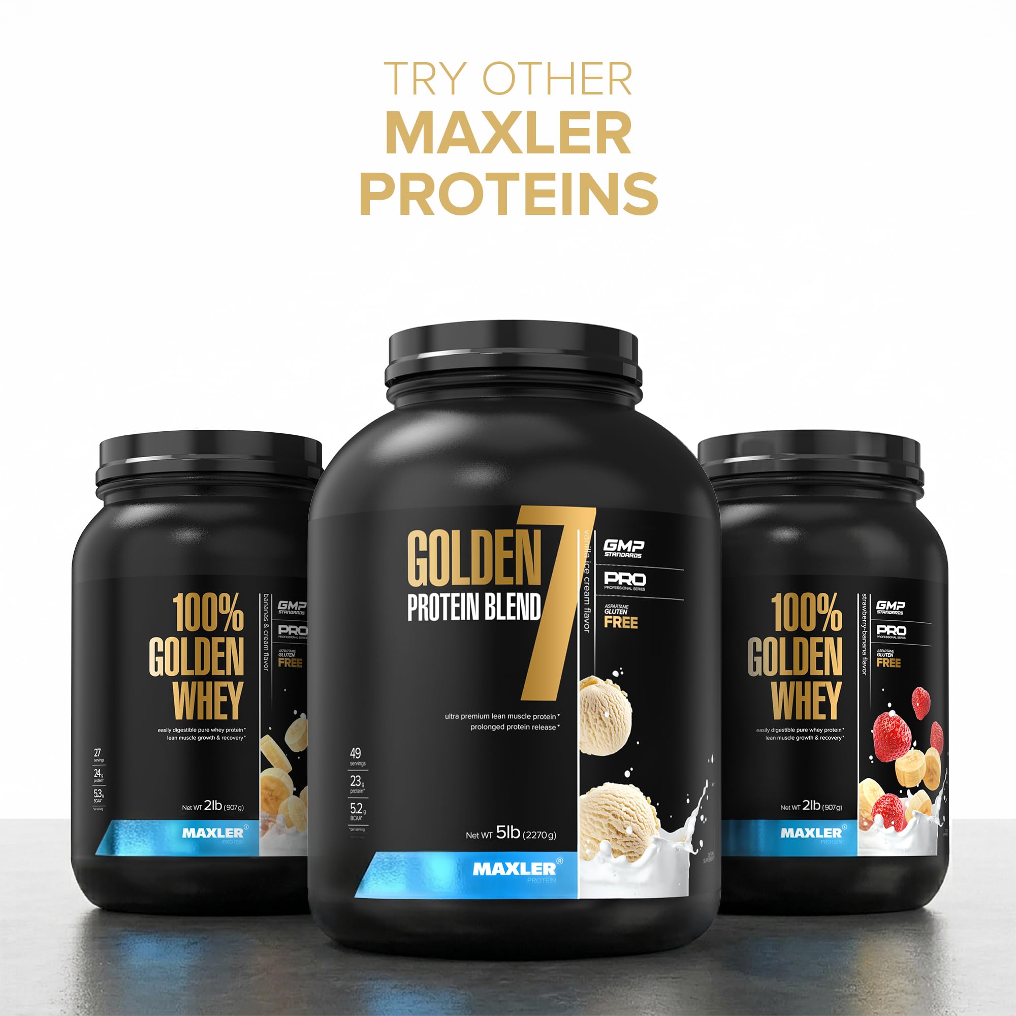 Maxler 100% Golden Whey Protein - 24g of Protein per Serving - Whey Protein Powder for Pre Post Workout - Fast-Absorbing Whey Concentrate, Isolate & Hydrolysate Blend - Raspberry Cheesecake 2 lb — Amazon image 7