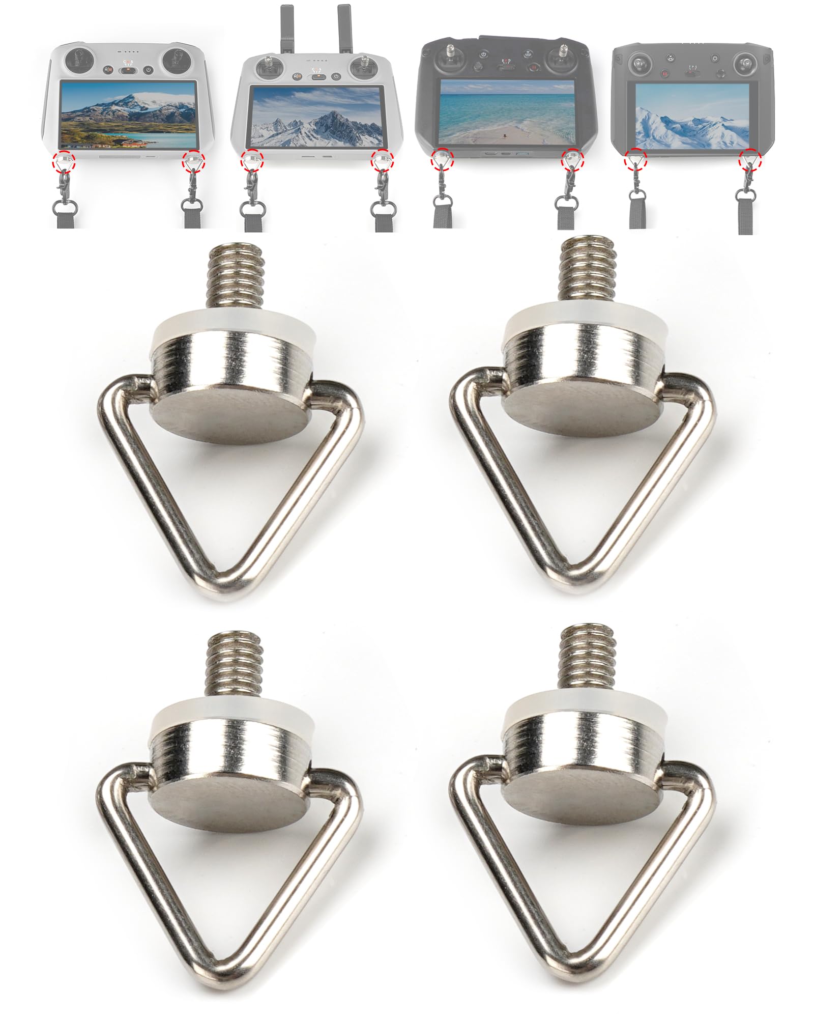 LKTOP 4Pcs Screw Set for DJI RC/RC 2/RC Pro/Smart Remote Controller Accessories, Mini 4 Pro Foldable Lanyard Neck Strap Screws Stainless Steel for DJI