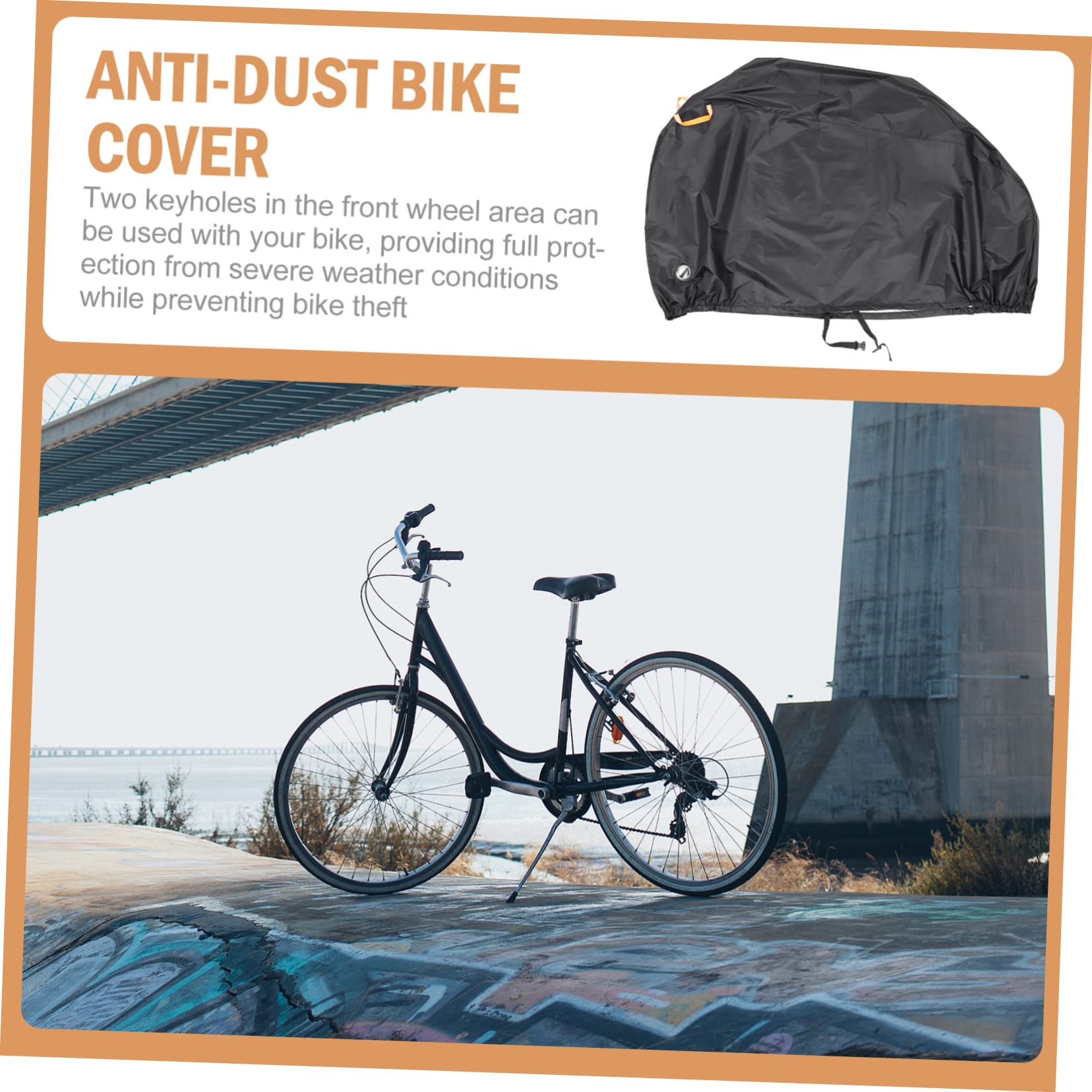 Fahrradabdeckung aus 210d Oxford Stoff mit Praktischem Aufbewahrungsbeutel Leichte Schwarze Abdeckung als Regenschutz für Mountainbikes im Außenbereich