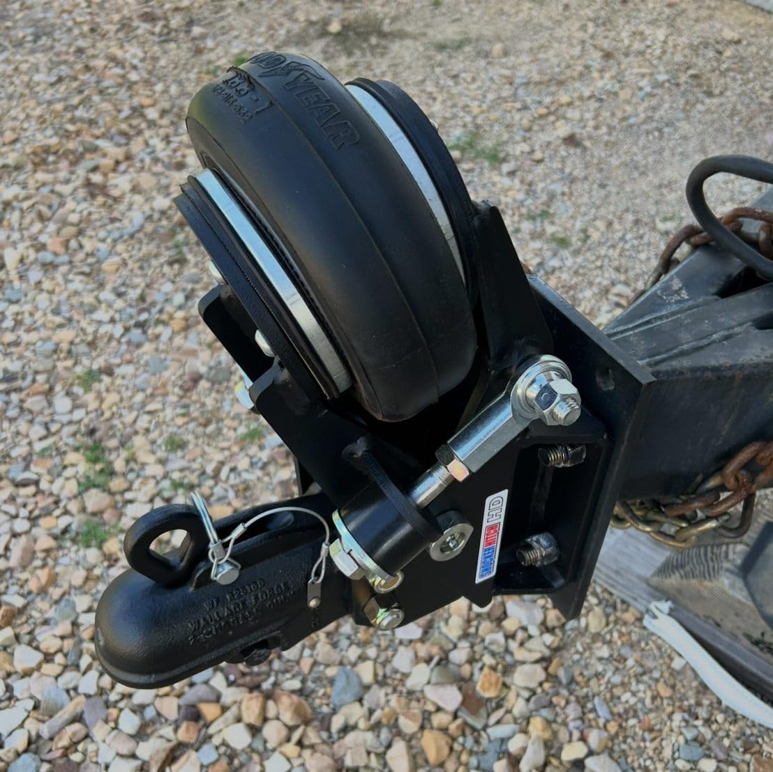 Shocker HD 20K Air Trailer Tongue Mount with Wallace 2-5/16" Ball Coupler, 4 Bolt Flat Plate Mount