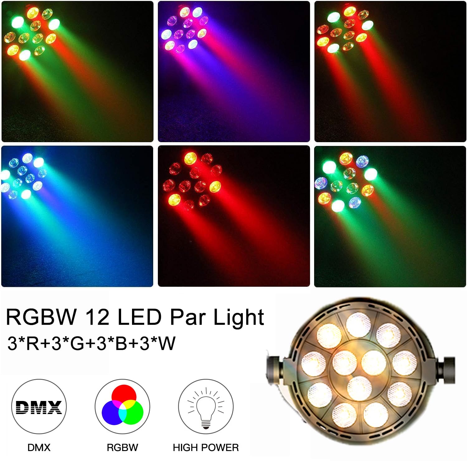 60W luce da palco bar con RGBW+Derby LED par fari discoteca con 3/6/15 canale adatto per chiese, concerti, matrimoni, feste di compleanno KTV