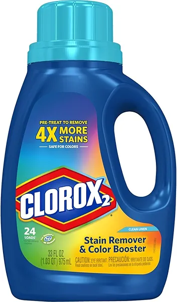 Clorox 2 Laundry Stain Remover and Color Booster, Clean Linen, 33 Ounce Bottle (Packaging May Vary)