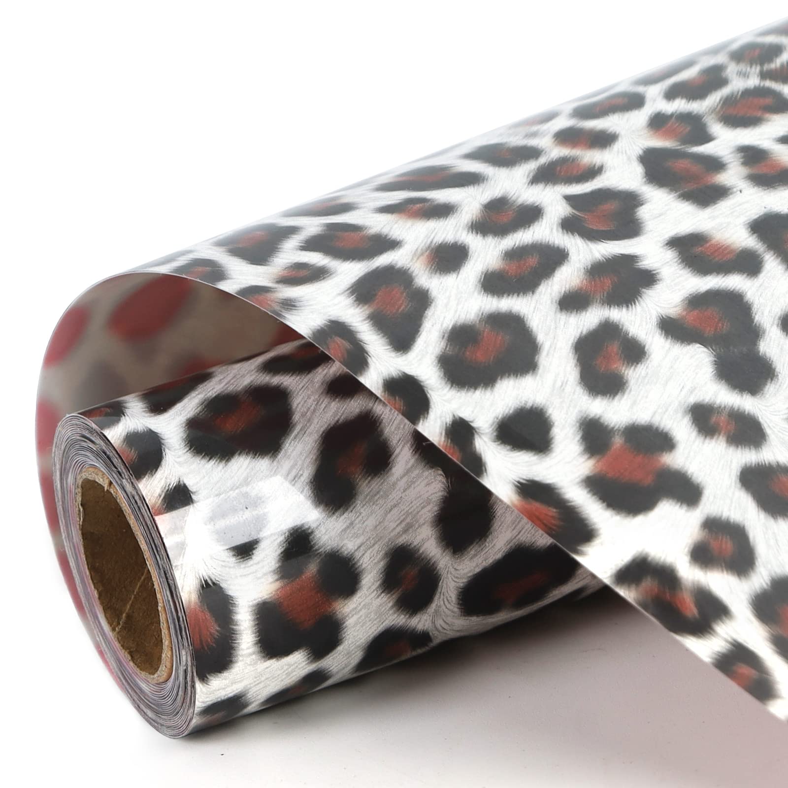 FUNKAKA Heat Transfer Vinyl Leopard Print HTV Rolls, 12" x 9ft
