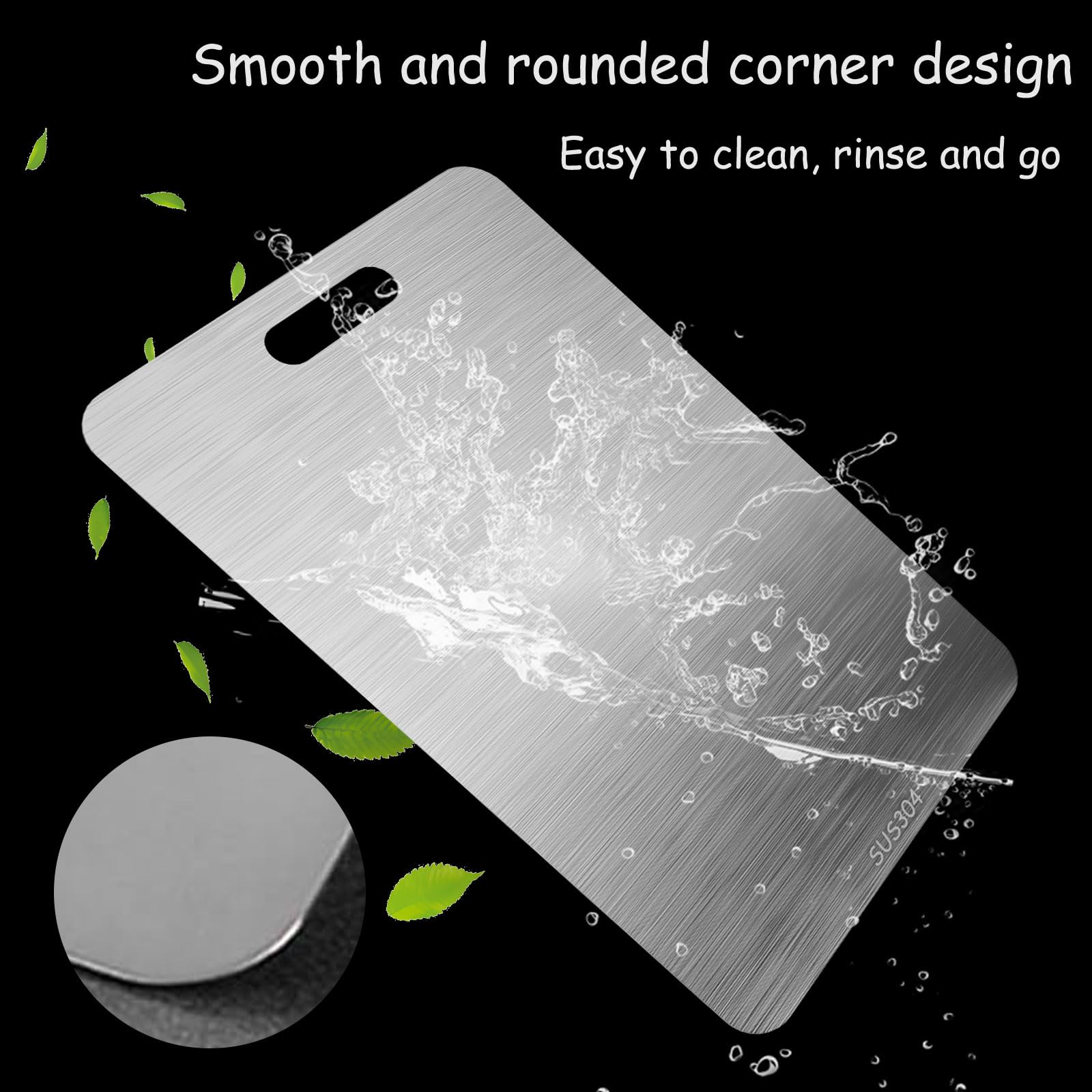 Tagliere In Acciaio Inox 304 - Doppia Faccia Per Carne E Verdure, Appendiabile - Foto 2