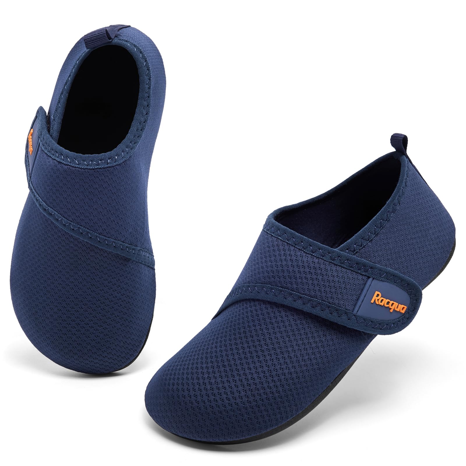 Racqua Kids Water Shoes Non-Slip Swim Shoes Lightweigh Aqua Beach Pool Shoes for Boy's Girl's Big Kid Blue 2.5-3