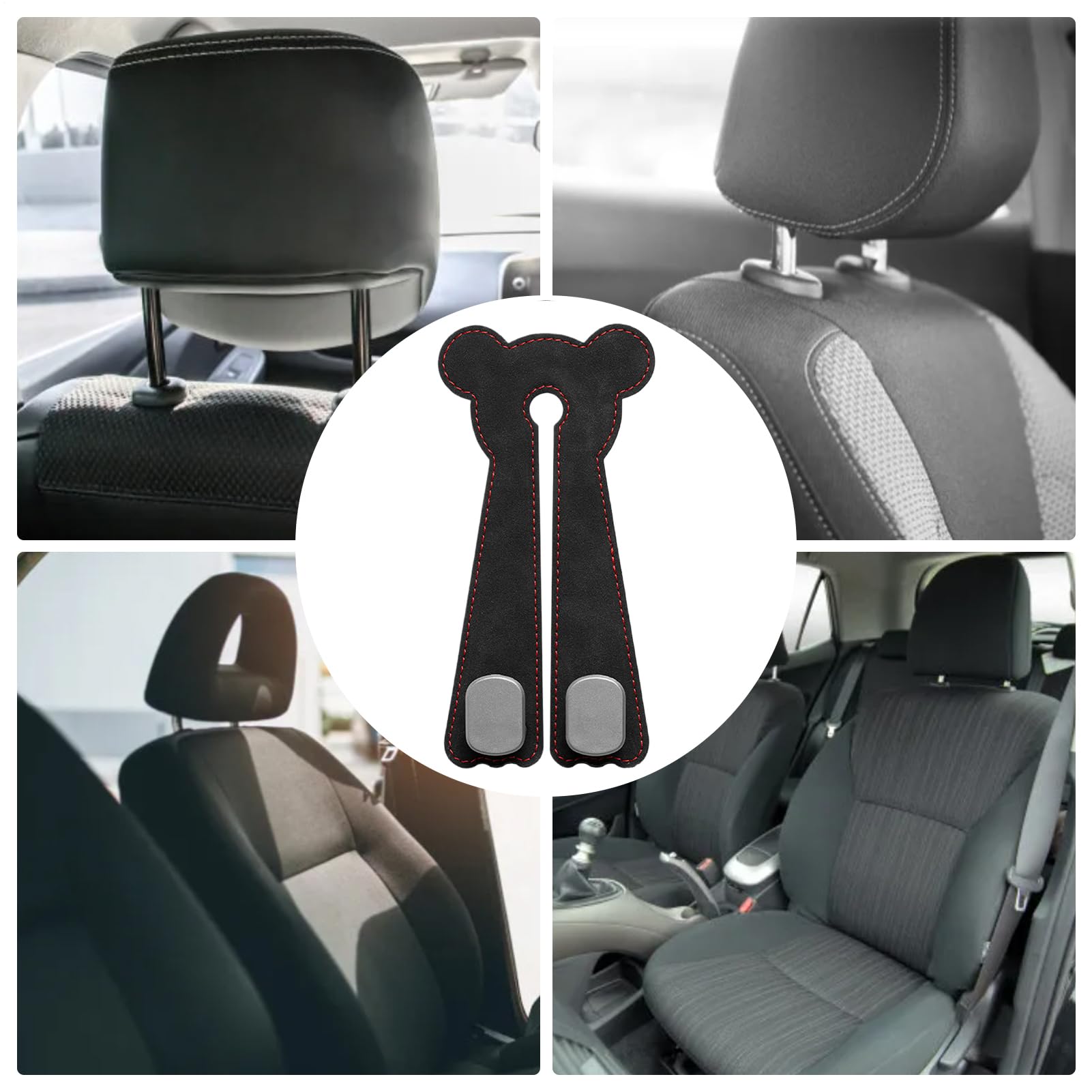 Ganci Poggiatesta per Auto Appendiabiti Per Veicolo | Ganci Multiuso Per Borse In Macchina Auto e Interni, Guida Quotidiana, Viaggi, Vacanze, Lavoro, Ufficio, Uso Interno ed