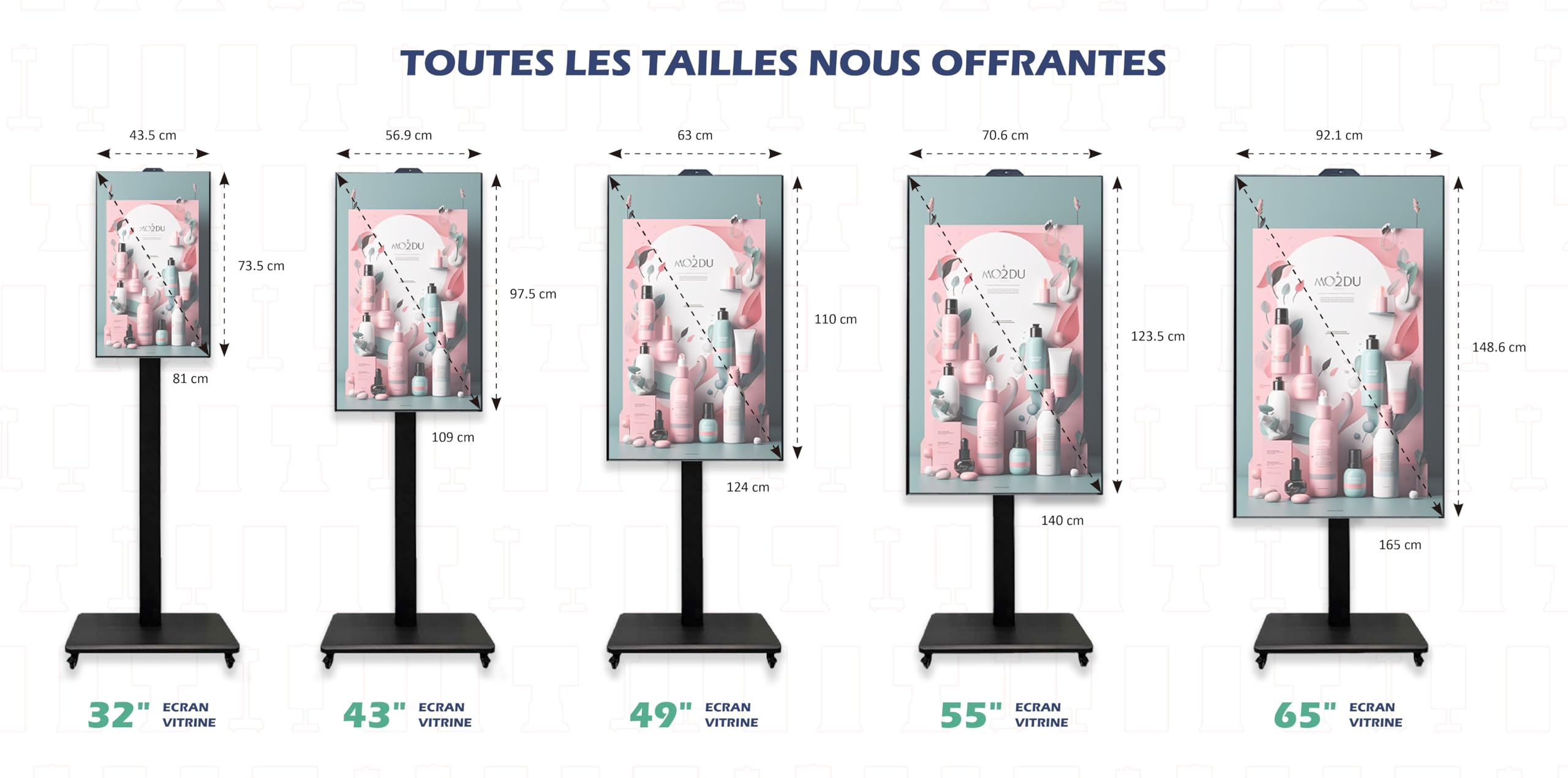 ADVUE Écran Vitrine 65" (165cm) Haute Luminosité 4000 Nits Professionnel - Affichage Dynamique Magasin Boutique Agence - Android Player WiFi Intégré - Usage 24/7 Full HD - Support Mural Inclus