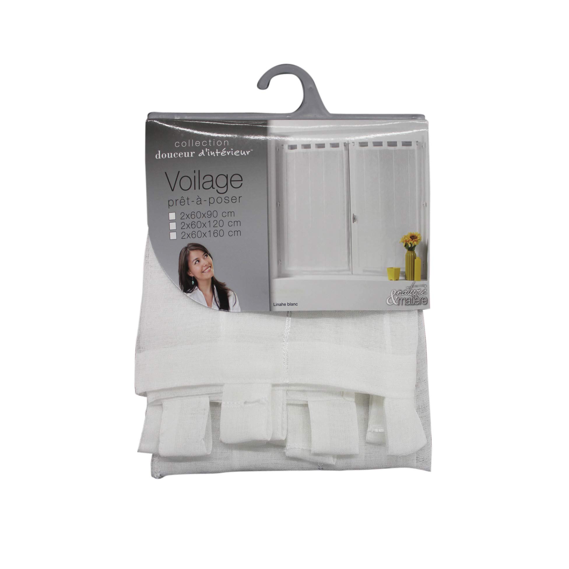 thumbnail: Douceur D’Intérieur Venstergordijnen – Wit Crêpe Met Lussen, 160x60 Cm Per Stuk