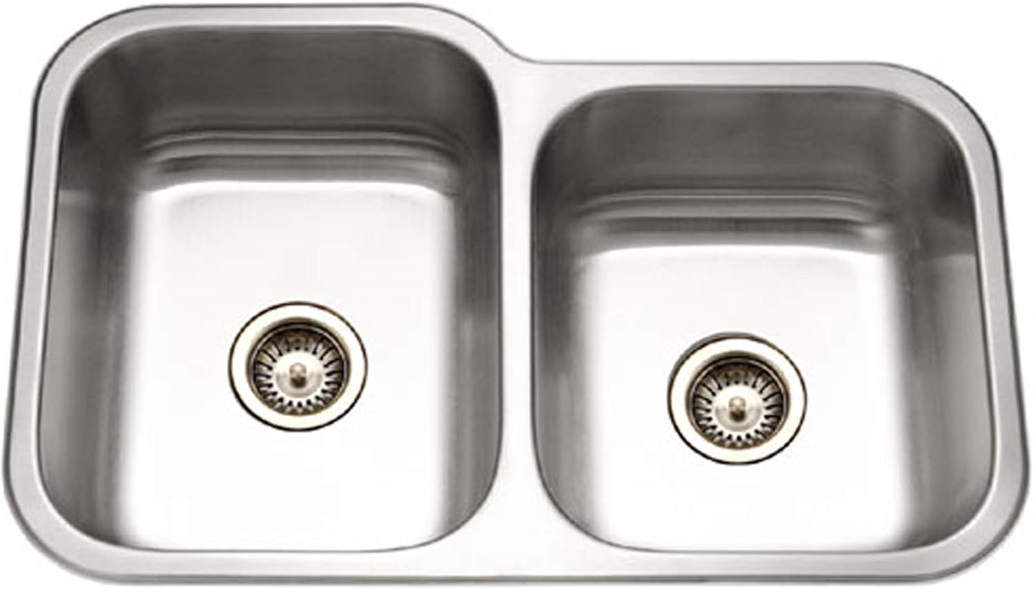 Hоttеѕt Sаlе Houzer EC-3208SR-1 Elite Series Undermount Stainless Steel 60/40 Double Bowl Kitchen Sink, Small bowl Right