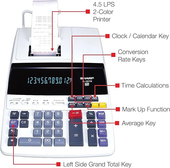 آلة حاسبة للطباعة المكتبية Sharp EL-1197PIII