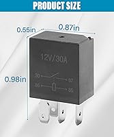 Vista 2 de Paquete de 4 relés de arranque de 30 A, 4 pines 12 V, relé automotriz multiusos, accesorios de repuesto automotrices para motor de automóvil