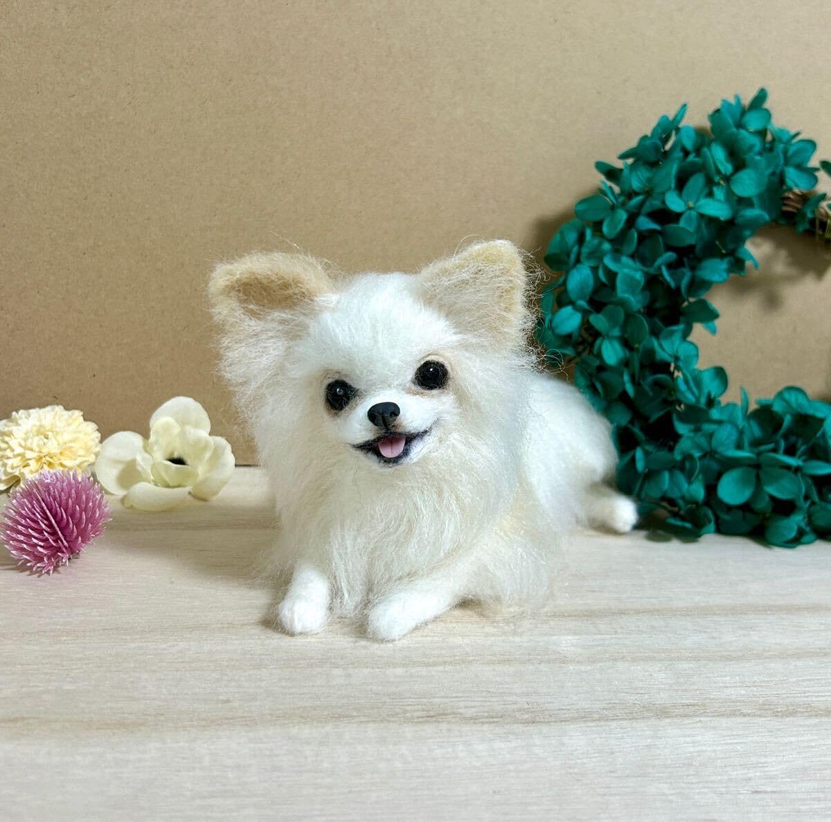 もふもふ 羊毛フェルト 犬 チワワちゃん 羊毛フェルト リラックスチワワちゃん もふもふ 羊毛フェルト 犬