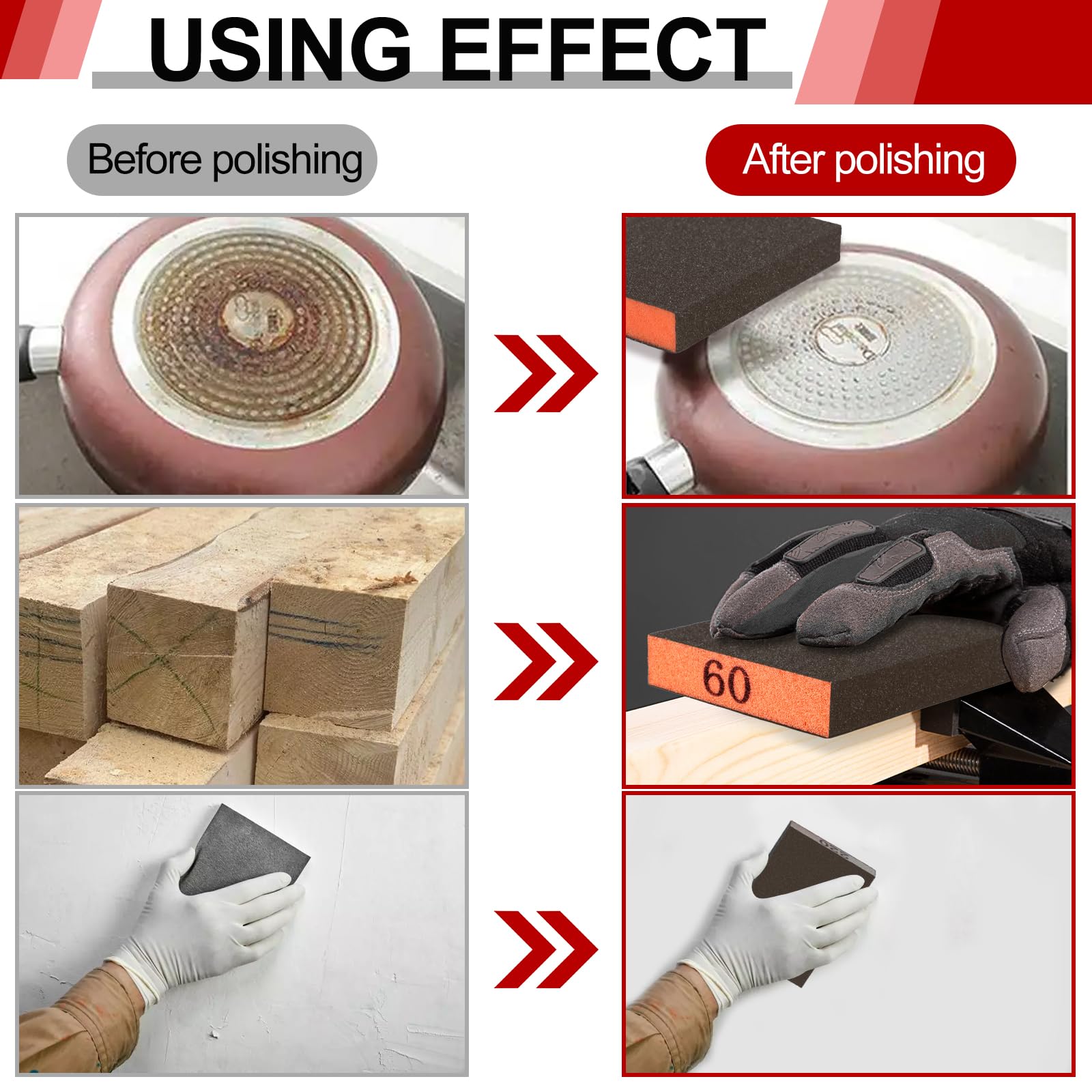 YNZDRWA 4 Pack Sanding Sponge view 4