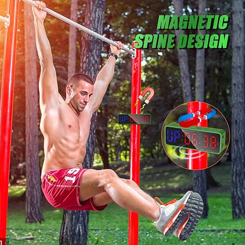 Miniatura 6 de Portable Gym Workout Timer, Fitness Clock with The Rubber Case and Built-in Magnetic Spine, Large LED Digital Anti Vertigo Display, for Home Garage