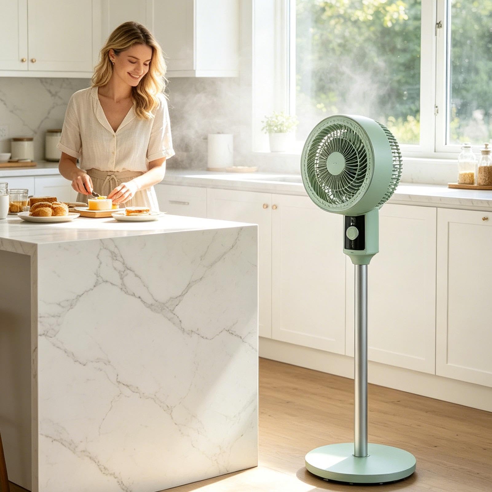 Ventilador circulador de aire Silencioso 3 velocidades oscilante ángulo | Ventilador de suelo para dormitorio para el Hogar, Oficina, Trabajo, Salón, Estudio, Dormitorio, Sueño, Siesta y De