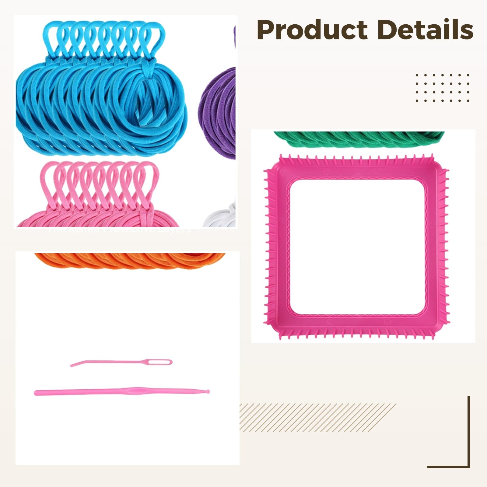 Qelrosin Potholder Zestaw tkacki, 240 szt., zestaw DIY w 8 żywych kolorach, zawiera ramę tkacką, szydełko, igłę do szycia i bawełniane sznurki, do projektów rzemieślniczych, kreatywna zabawa