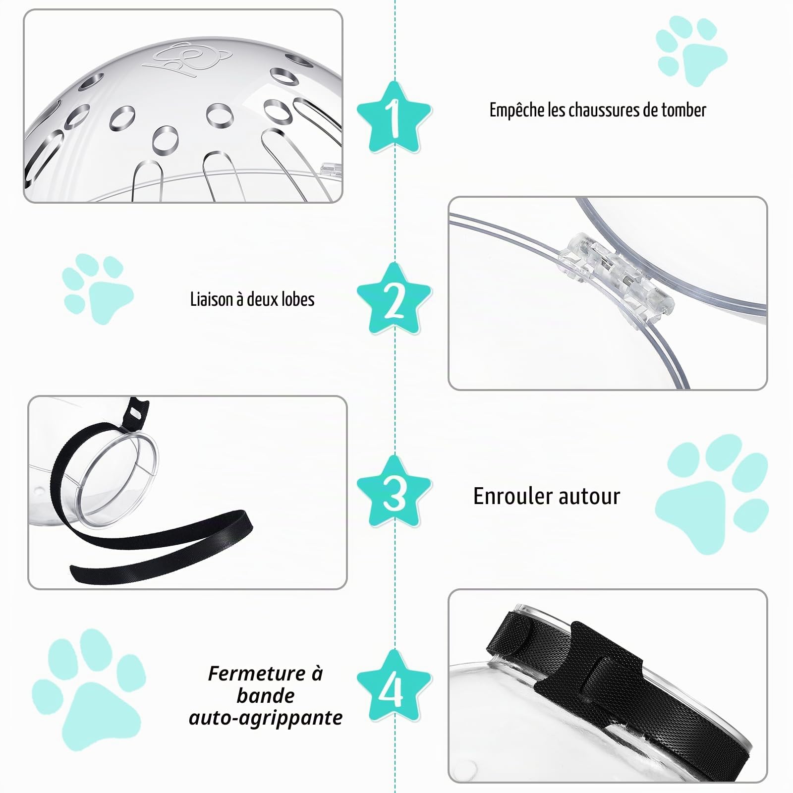 Muselière pour Chat avec Capuche Réglable et Couvre-Pattes, Anti-Morsure et Anti-Rayures en Silicone (Taille M)