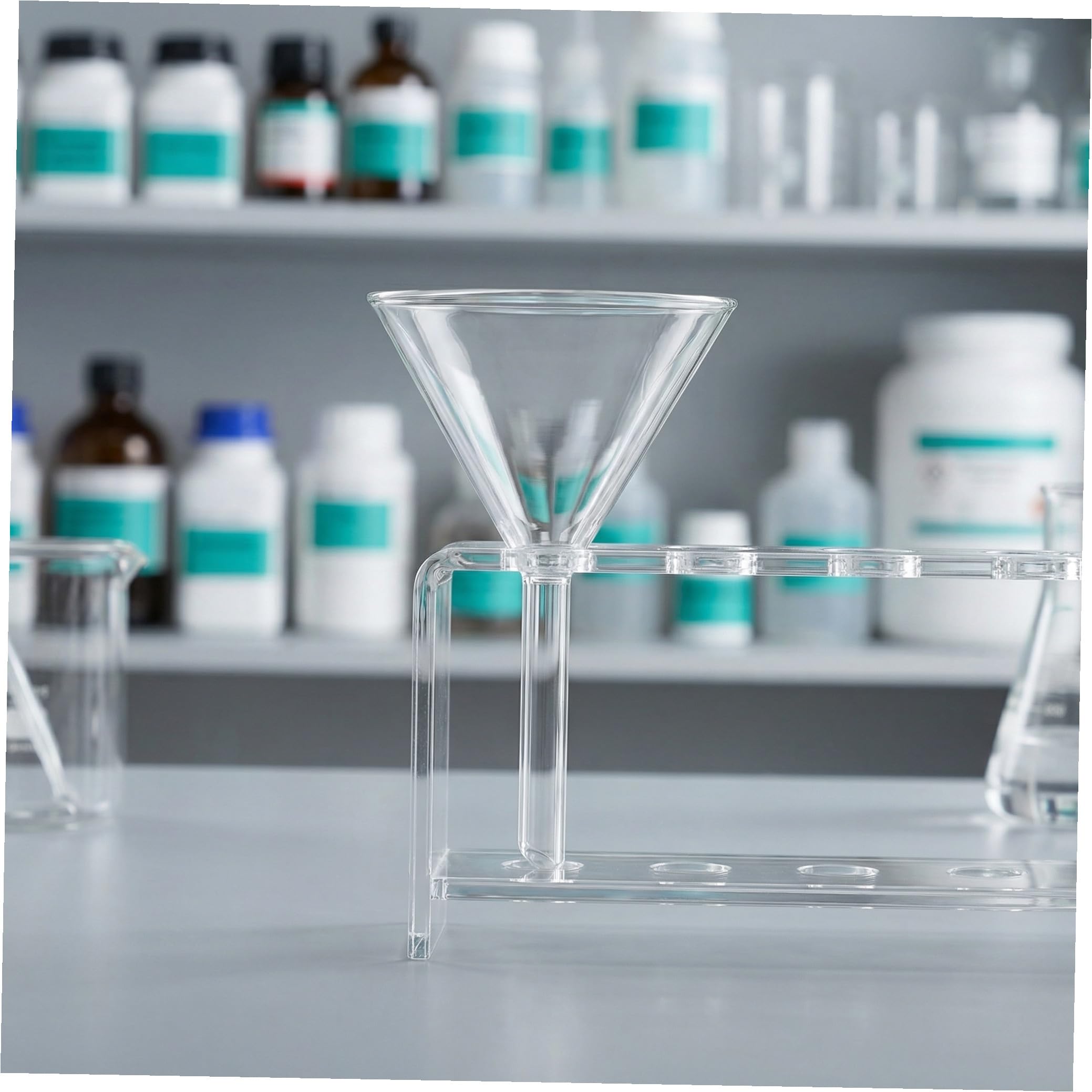 POPETPOP Entonnoir Triangulaire En Verre Borosilicaté 4.33 Pouces Pour Laboratoire Chimique Analytique Lavable Réutilisable Pour Liquides Et Solides