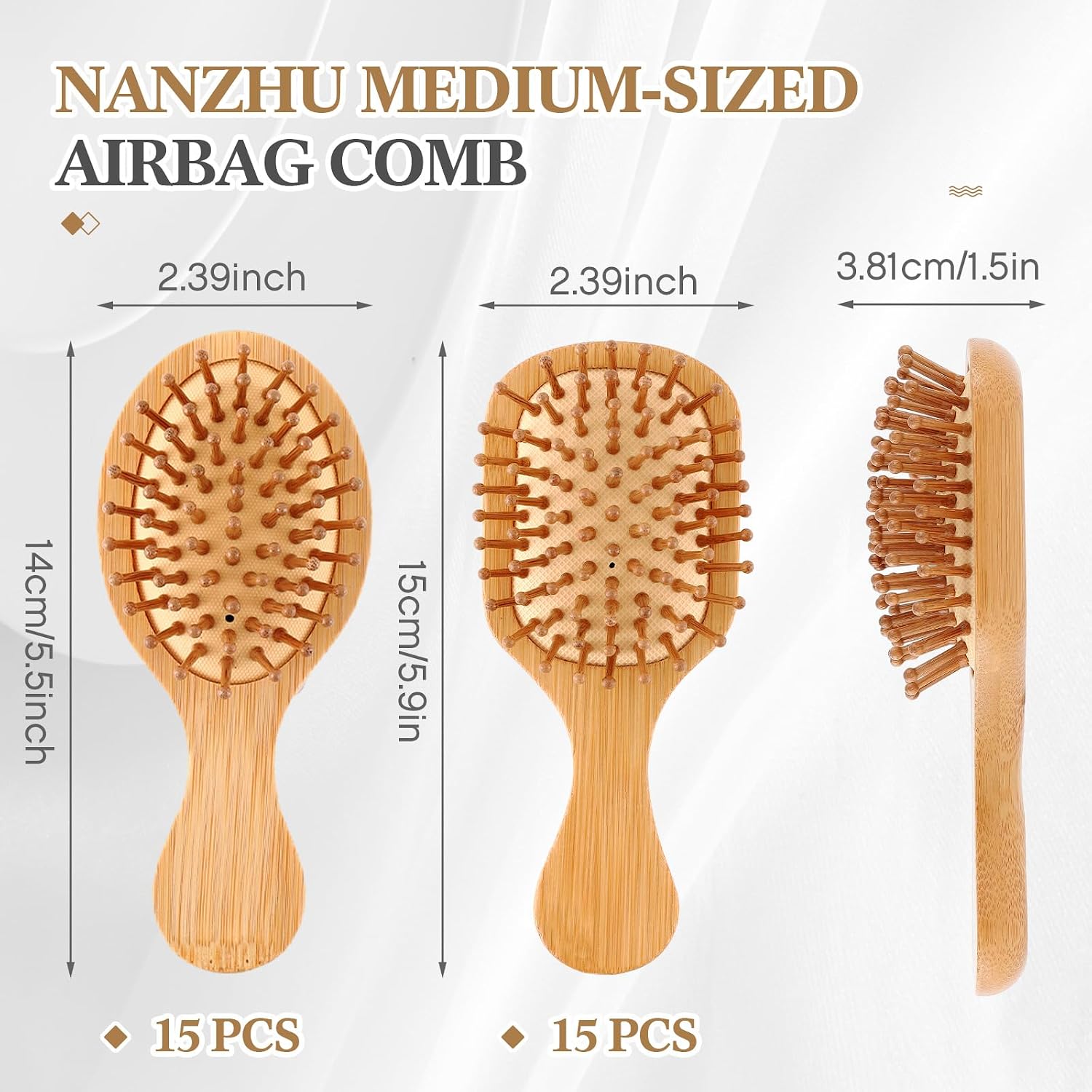 FoldTier 30 Pack Mini Bamboo Hair Brush Bulk Wooden Travel Small Hairbrush Massage Scalp Detangling Pocket Brush for DIY Wedding Guest Gifts Bridal Shower Bridesmaid Proposal Favors