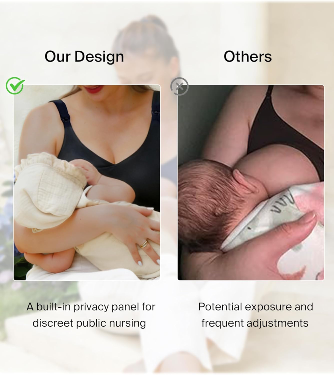 Ecavus Nursing Bras for Breastfeeding Longline Sports Maternity V Neck Buttery Soft Crop Tank Top with Built in Bra - Image 3