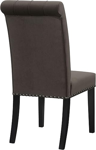 Miniatura 9 de Coaster Home Furnishings - Alana - Silla auxiliar tapizada de terciopelo - Estilo transitorio, Sillas de comedor con botones con ribete de clavos,