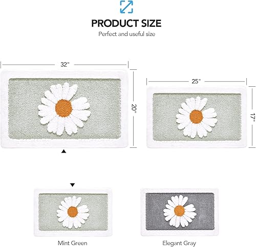 Miniatura 2 de ANNARUGER Alfombra de baño verde de microfibra ultra suave, 20 x 32 pulgadas, extra absorbente, lavable a máquinaseco, antideslizante, para bañera,