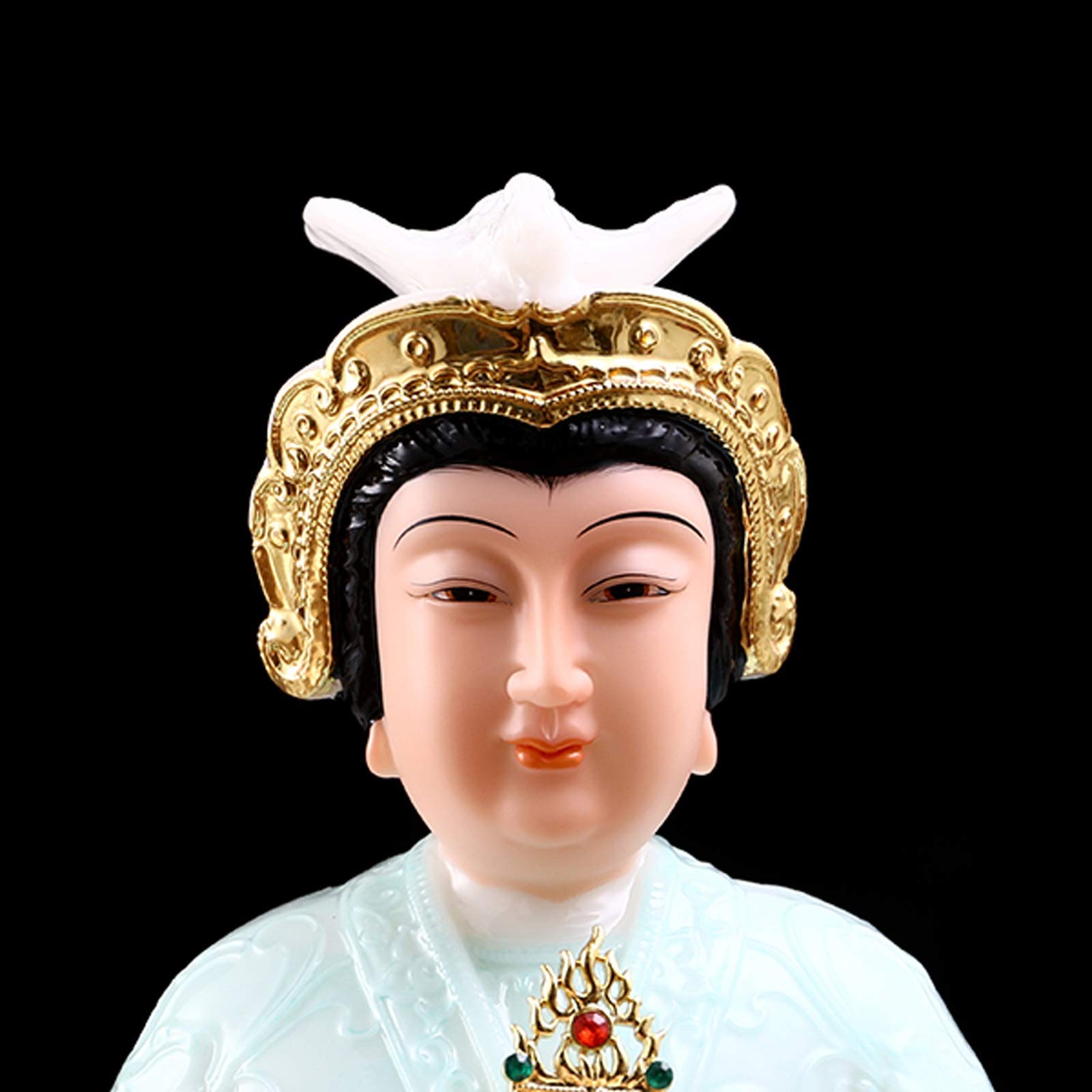 Mini estatua for el hogar, oficina, automóvil, decoración de mesa, esculturas decorativas coleccionables, Buda, estatuas de Buda de jade artificial de 15 "para el hogar, tallada a mano, decoración Zen