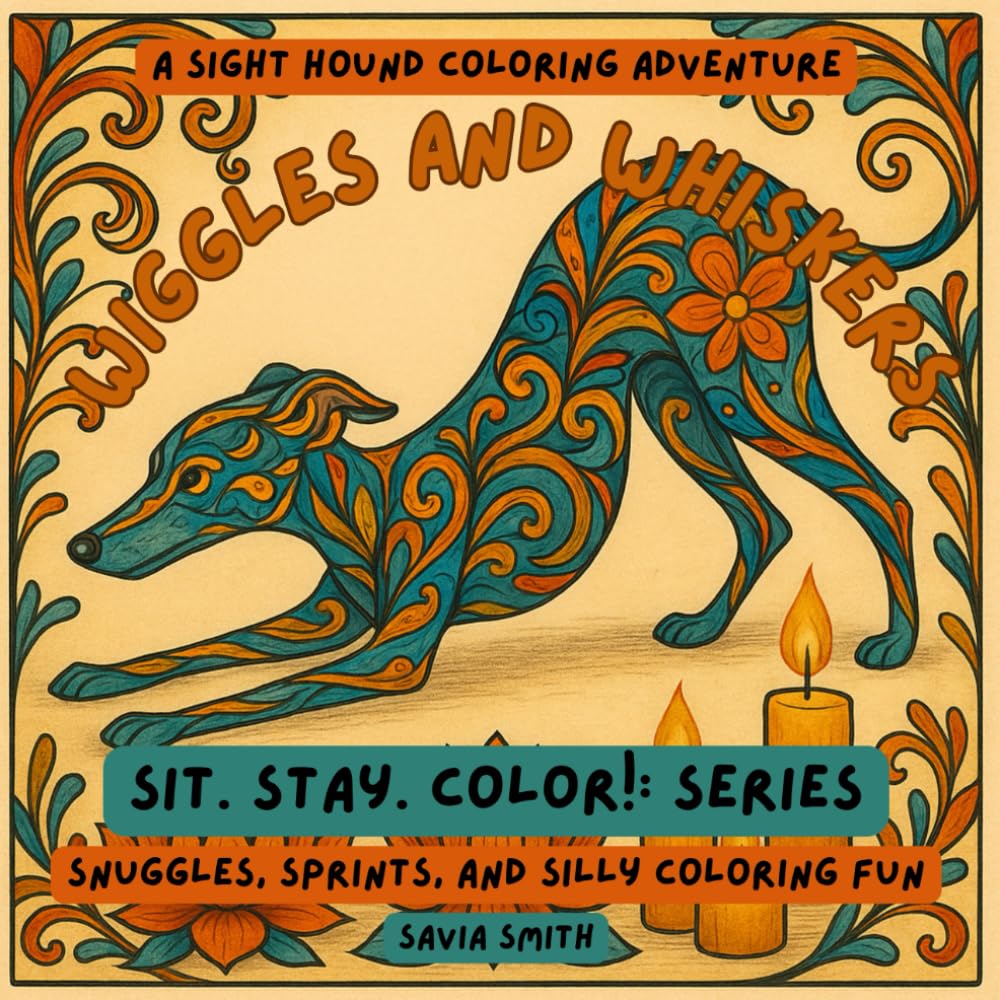 Wiggles and Whiskers: A Sight Hound Coloring Adventure: Snuggles, Sprints, and Silly Coloring Fun (Sit. Stay. Color: A Tail Wagging Color Experience)