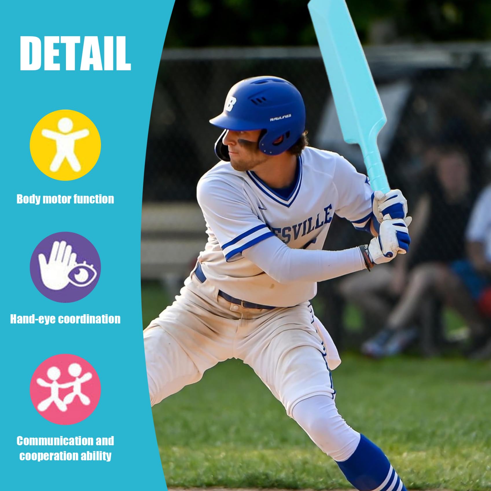 Ensemble de Cricket pour Enfants, kit de Cricket avec Batte ABS, souches, 2 balles, Jeu d'interaction Parent-Enfant pour Jardin, Plage, Maison, équipement pour en