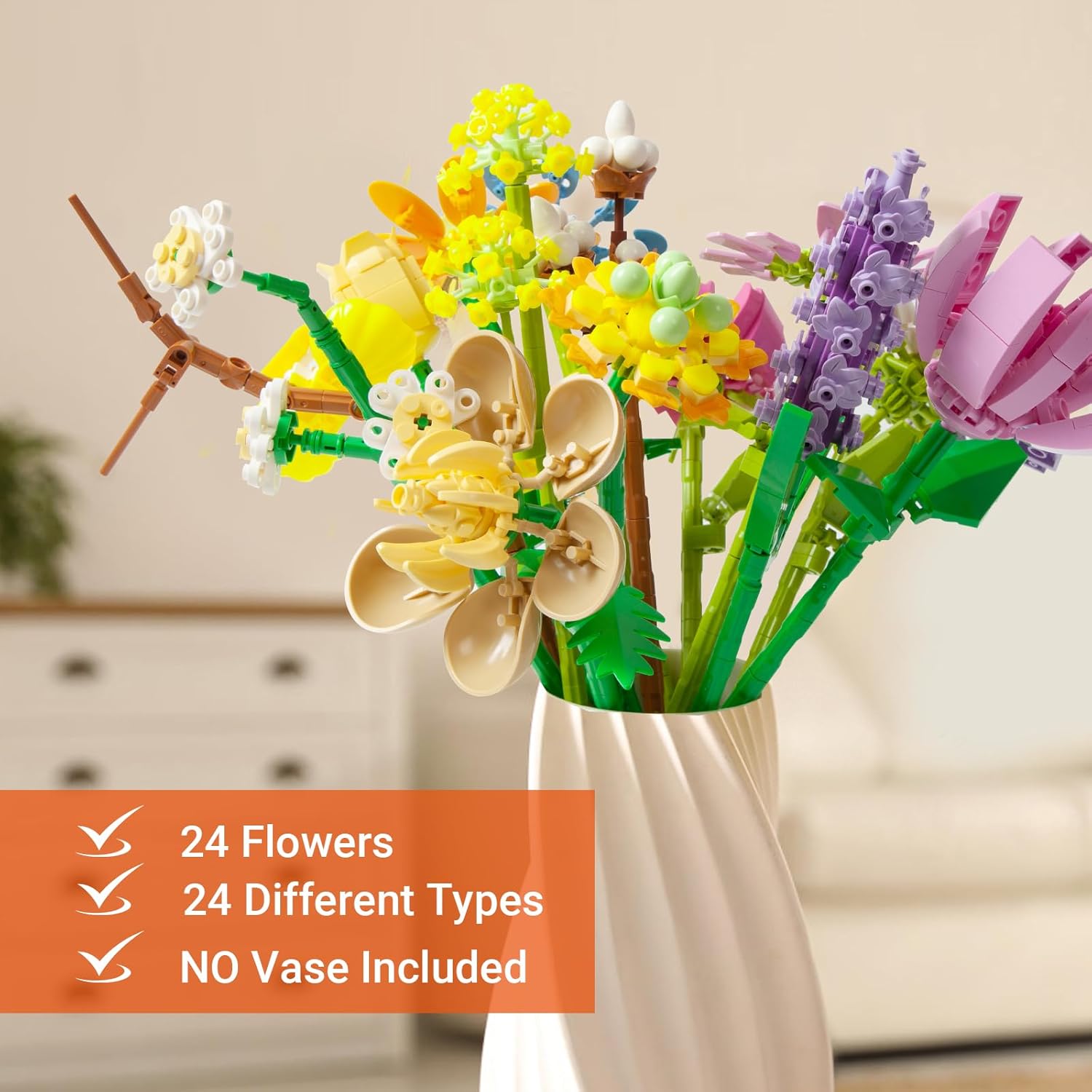 2025 Advent Calendar BIG Flower Christmas Building Blocks Gifts for Adult Countdown Advent Calendar Christmas Decoration