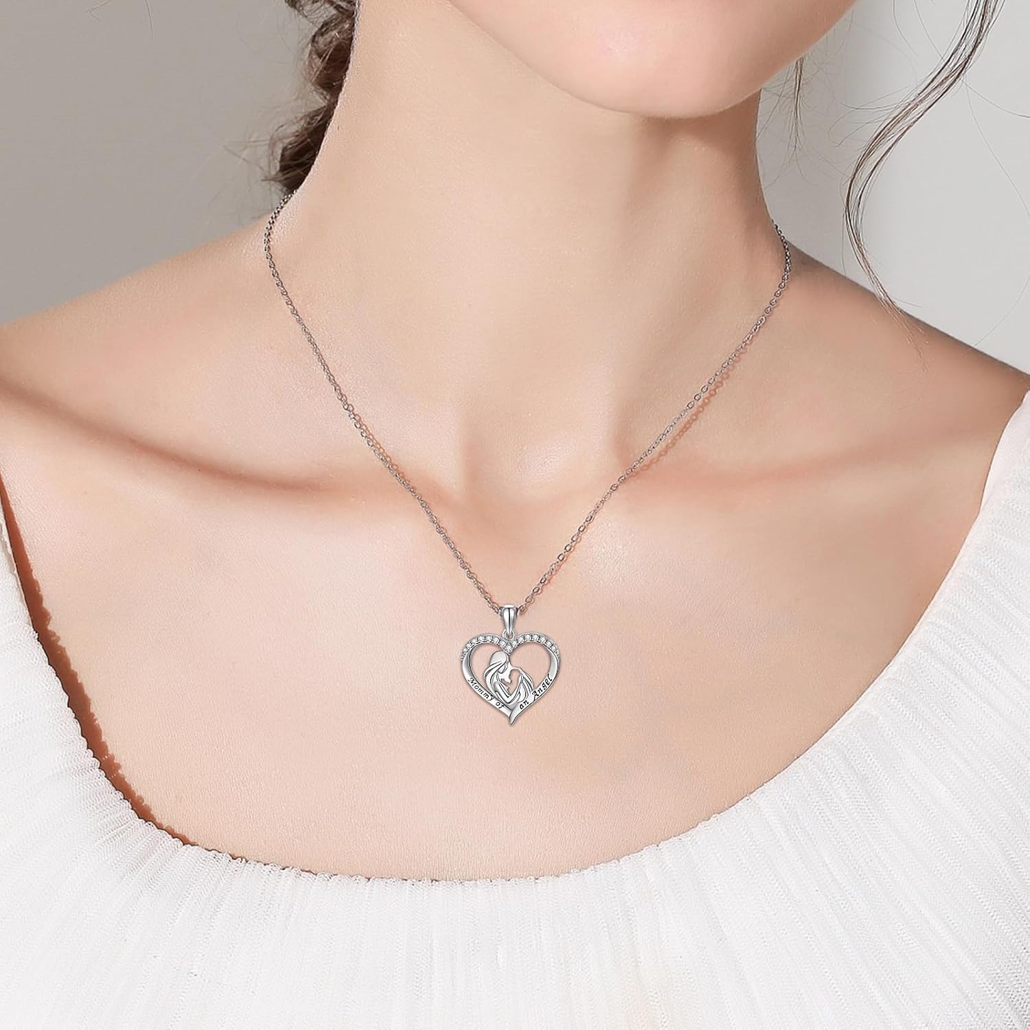 Miscarriage Necklace Gifts for Mothers 925 Sterling Silver Mommy of An Angel Pendant Memorial Jewelry Loss of Pregnancy Sympathy Gifts for Women