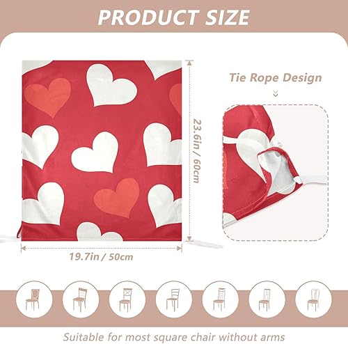 Miniatura 3 de Juego de 6 fundas decorativas para sillas de comedor con texto en inglés Happy Valentine para banquetes de boda, fundas extraíbles para sillas de