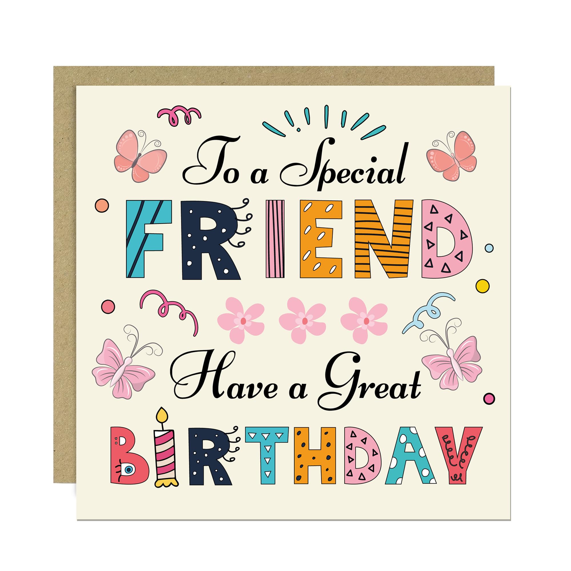 RED OCEAN Friend Birthday Card, Happy Birthday Card For Best Friend, Friend Birthday Card Female, Card for Friend, Happy Birthday Friend Card with Envelope, Birthday Card For Her Him