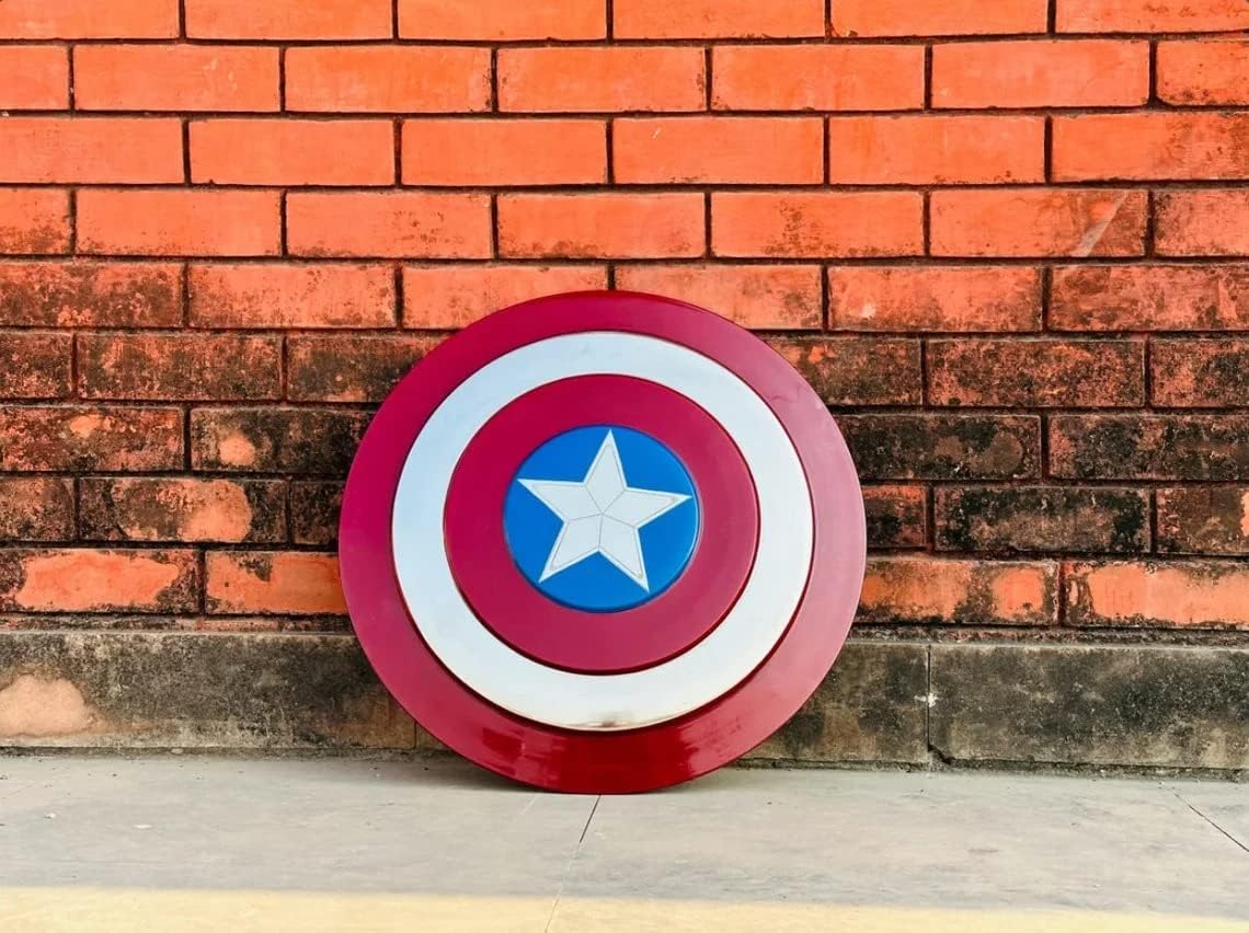 Youngsmith Handmade Superhero Captain Metal Shield for Home Decor & Gift 22 inch, Red & Blue