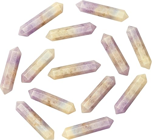 Vista 84 de Amazing Gemstone Puntos de cristal de amatista, cristales curativos y piedras a granel, paquete de 3 puntas curativas de doble terminación