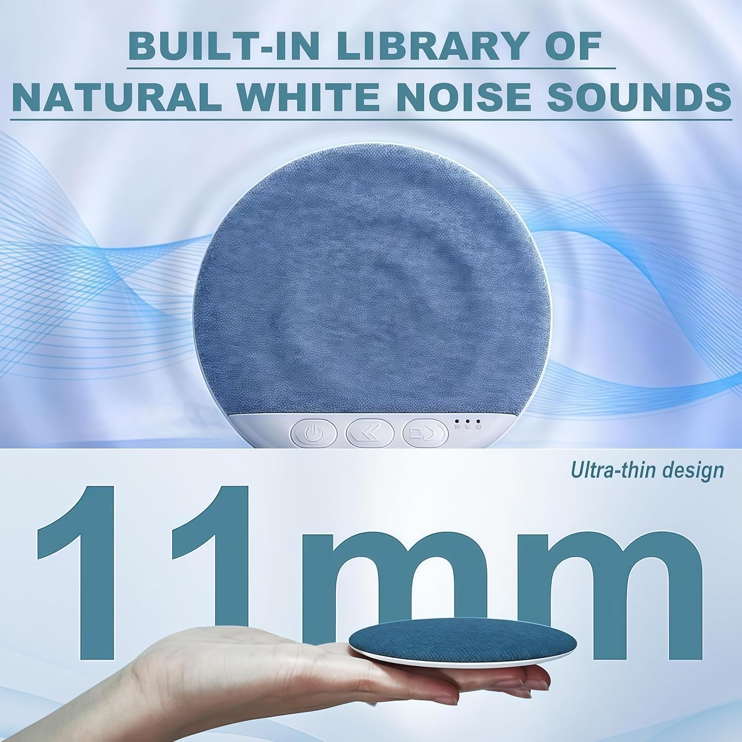 Ultra-Thin Bluetooth Pillow Speaker with Bluetooth 6.0, 2026 New Pillow Speakers for Sleeping, Bone Conduction Under Pillow Speaker with Soothing Sounds & Sleep Timer for Side Sleepers & Deep Sleep — view 2