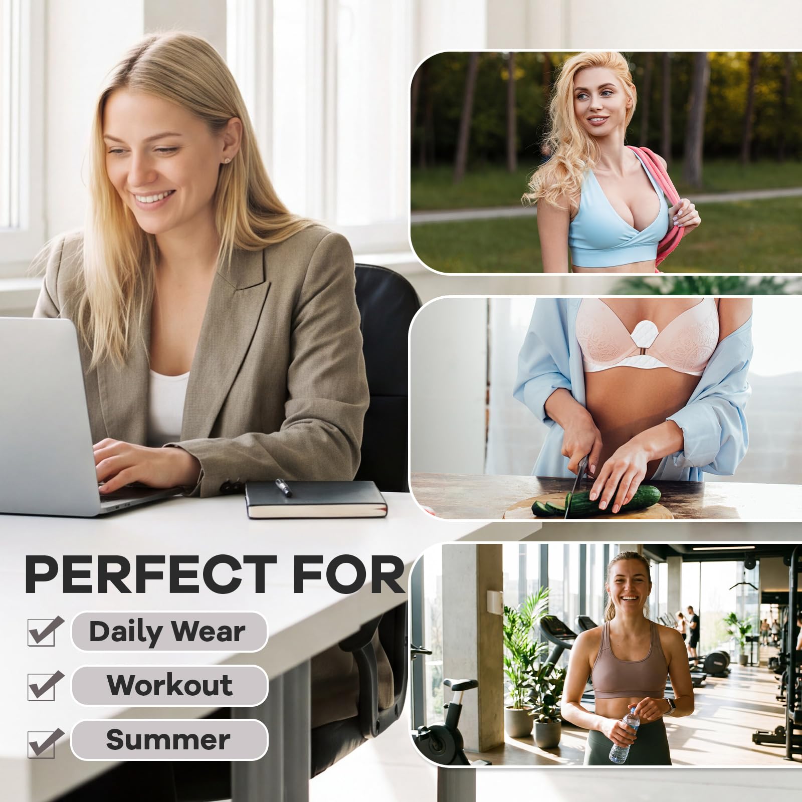 Boyiee 16 Pezzi Cuscinetti Antisudore per Reggiseno in Cotone Fodera per Reggiseno Pad Assorbi Sudore Sottoseno per Donna