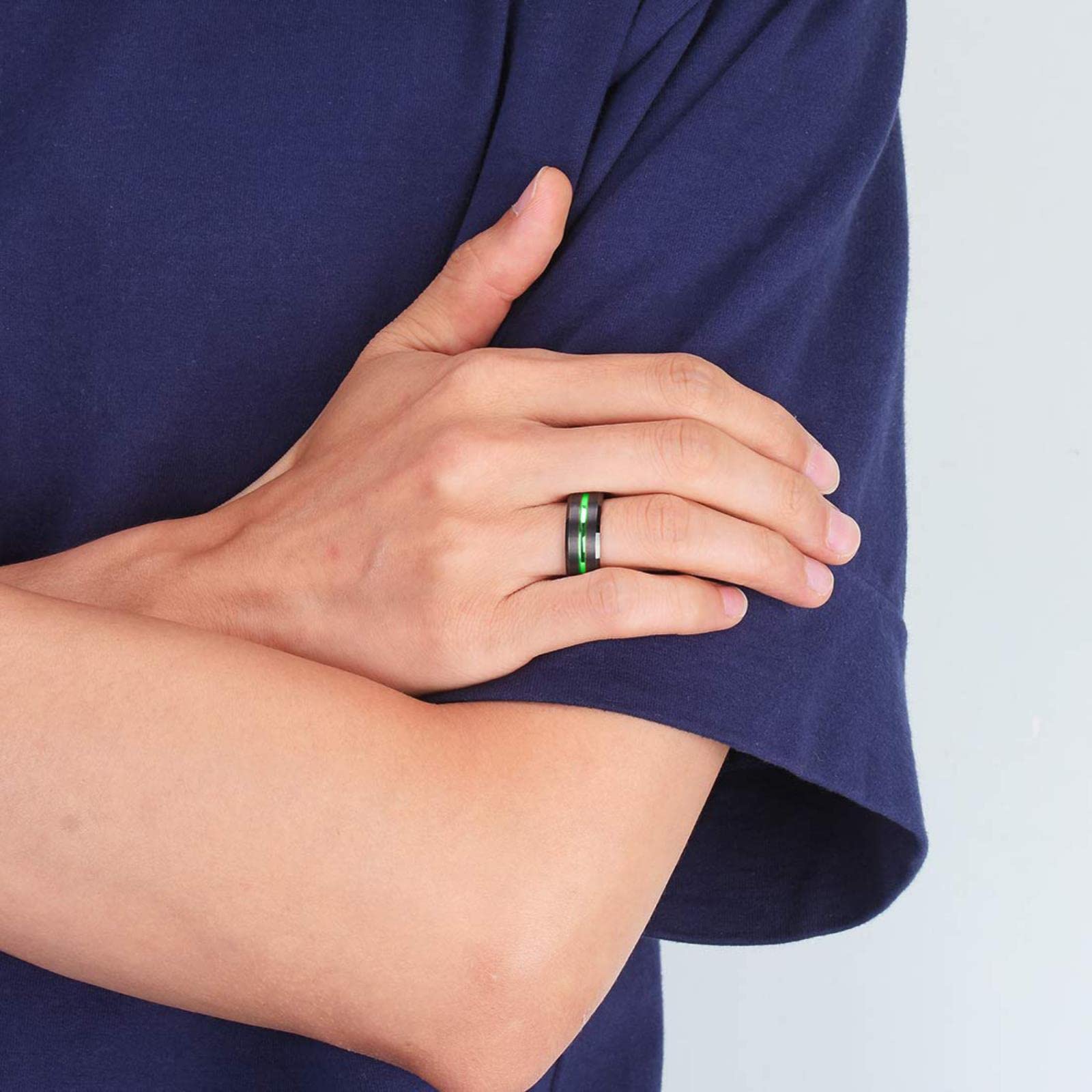 Moda Uomo Fascia Anello In Carburo Di Tungsteno Matrimonio - Foto 8